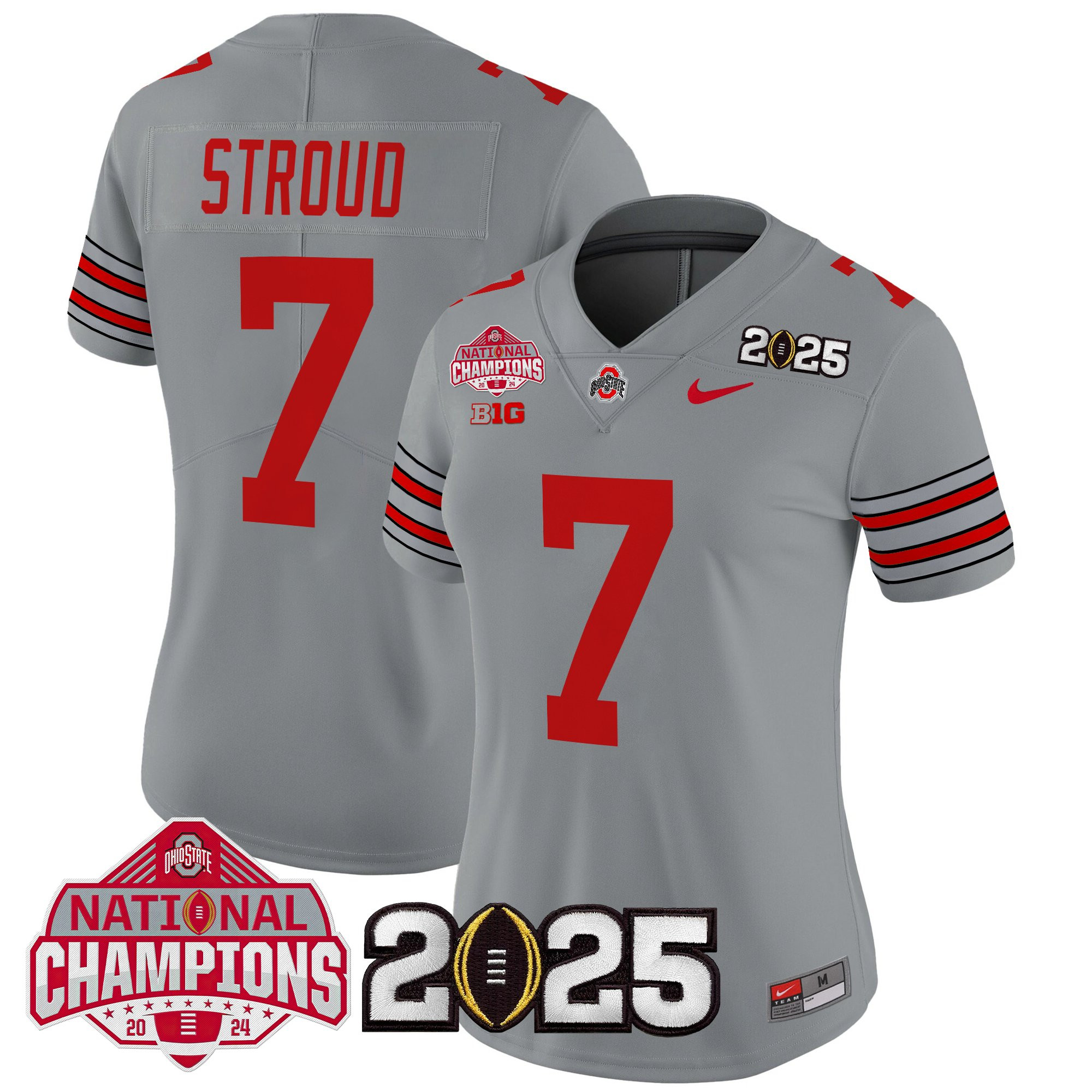 Women's Ohio State Buckeyes 'Heritage Stripe' 2025 National Champions Patch Vapor Limited Jersey - All Stitched - Image 28
