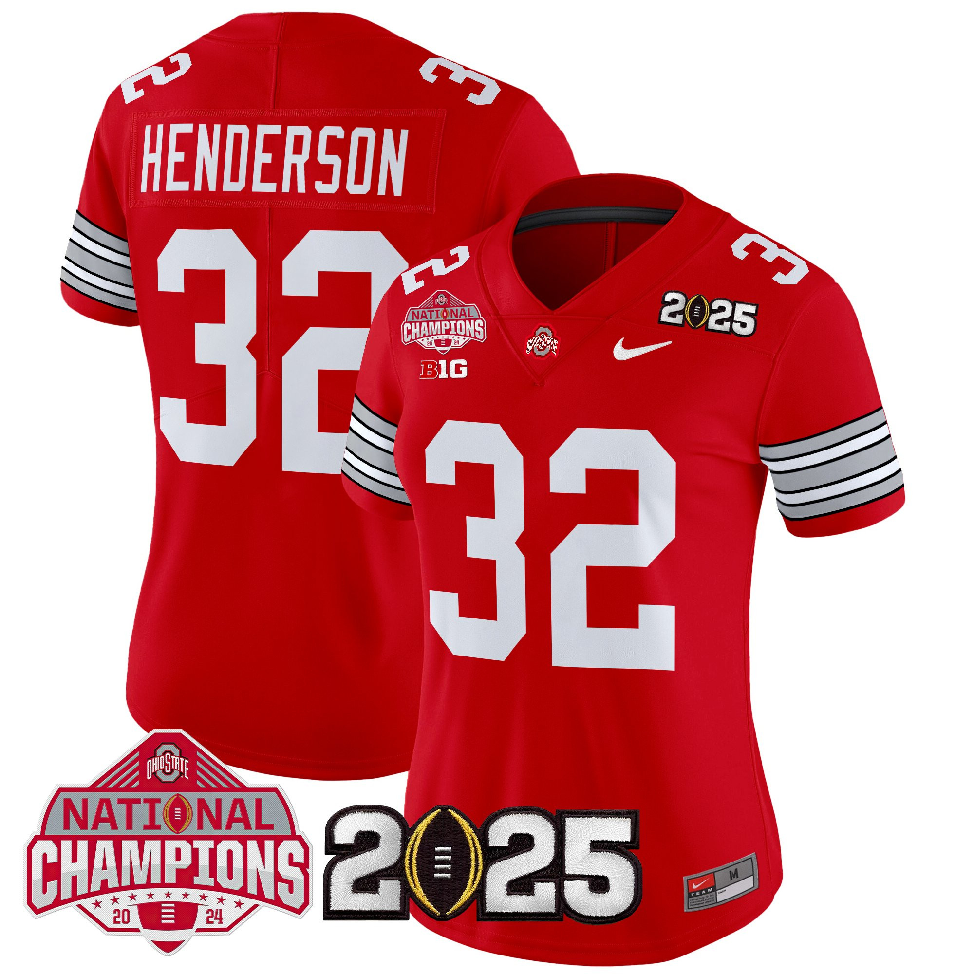 Women's Ohio State Buckeyes 'Heritage Stripe' 2025 National Champions Patch Vapor Limited Jersey - All Stitched - Image 7