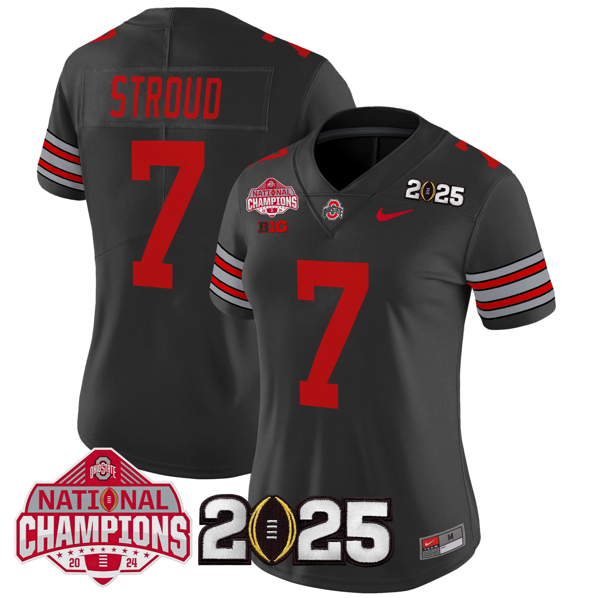 Women's Ohio State Buckeyes 'Heritage Stripe' 2025 National Champions Patch Vapor Limited Jersey - All Stitched - Image 39