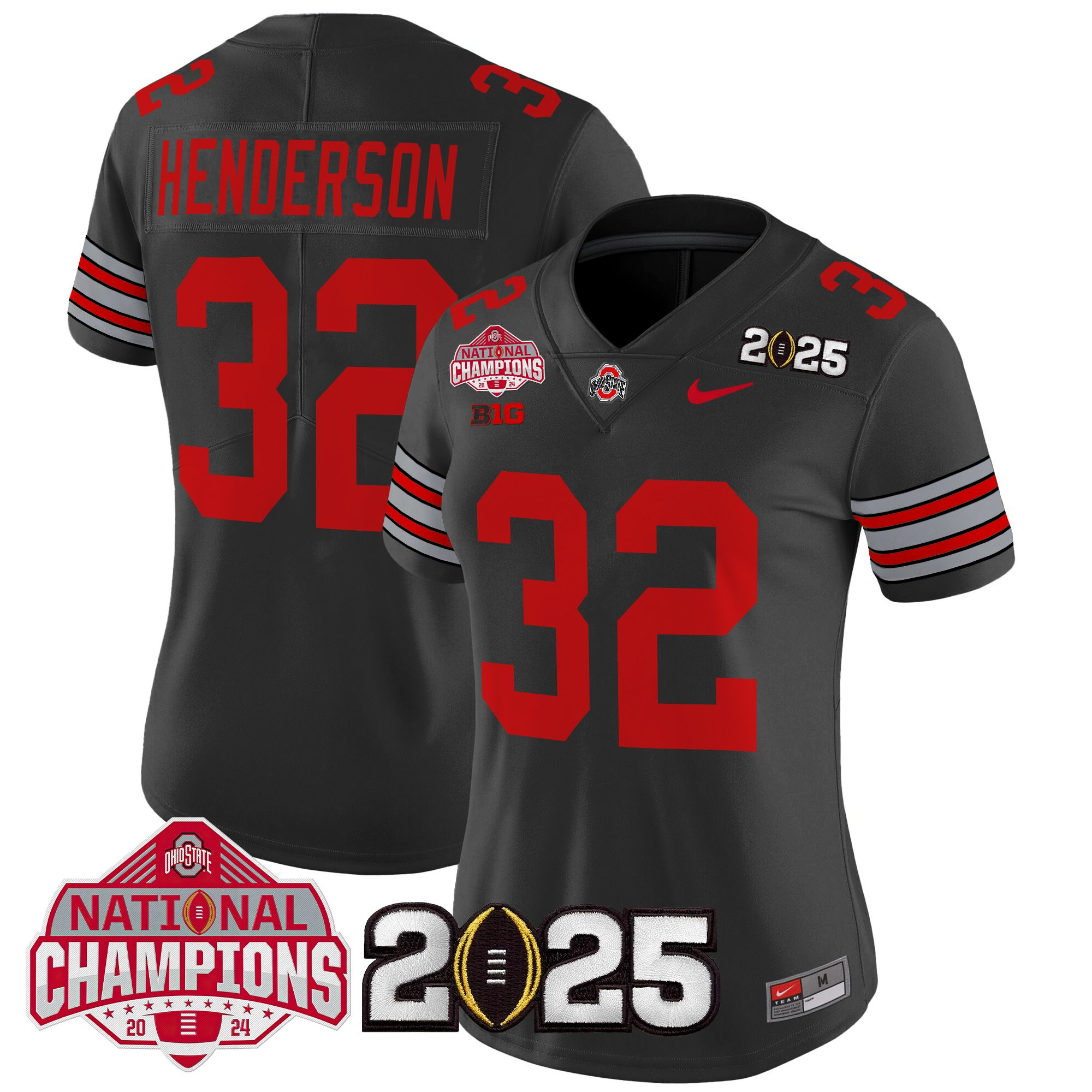 Women's Ohio State Buckeyes 'Heritage Stripe' 2025 National Champions Patch Vapor Limited Jersey - All Stitched - Image 40