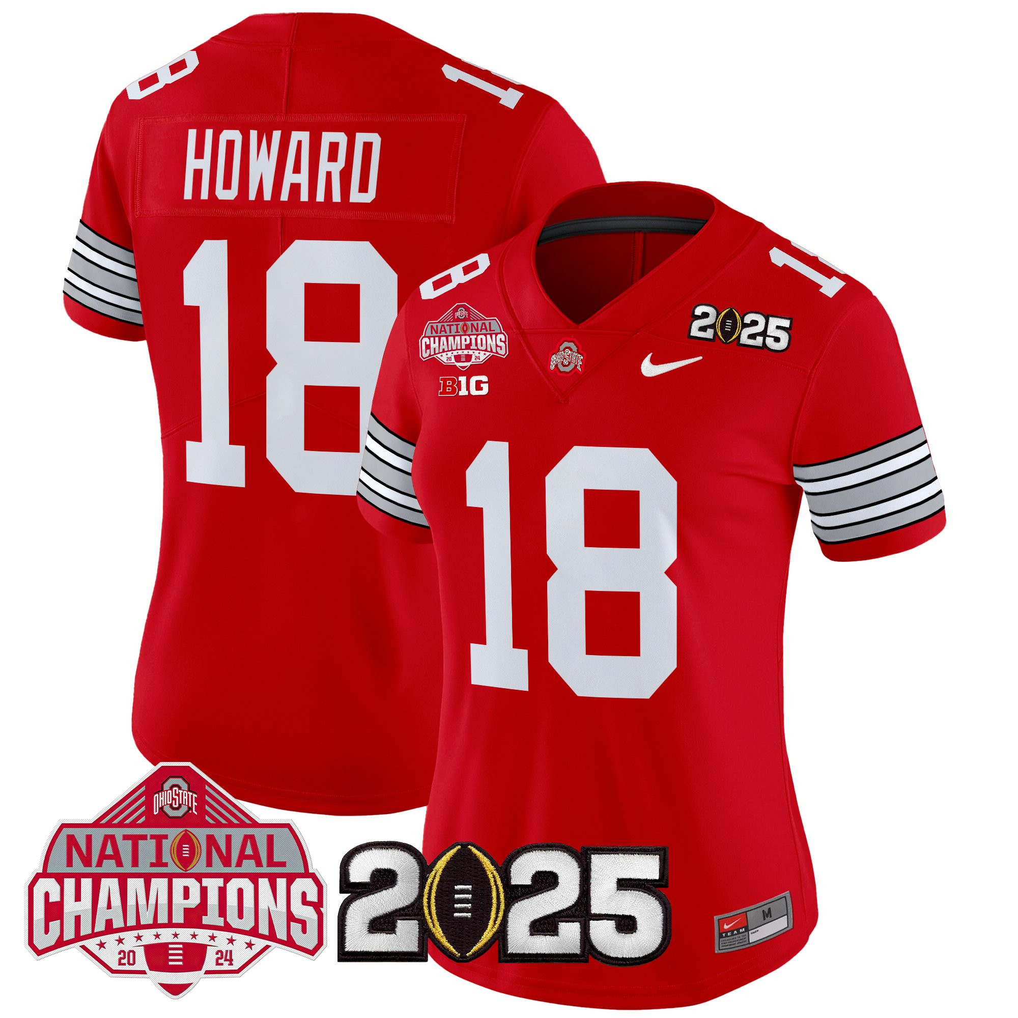 Women's Ohio State Buckeyes 'Heritage Stripe' 2025 National Champions Patch Vapor Limited Jersey - All Stitched - Image 3