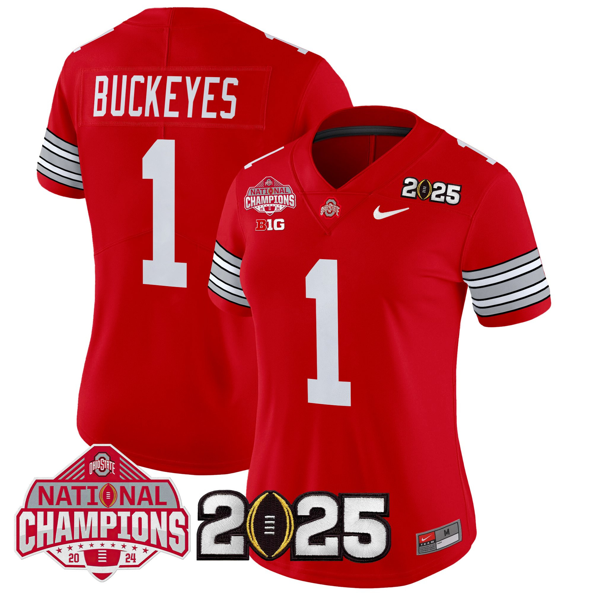 Women's Ohio State Buckeyes 'Heritage Stripe' 2025 National Champions Patch Vapor Limited Jersey - All Stitched - Image 5