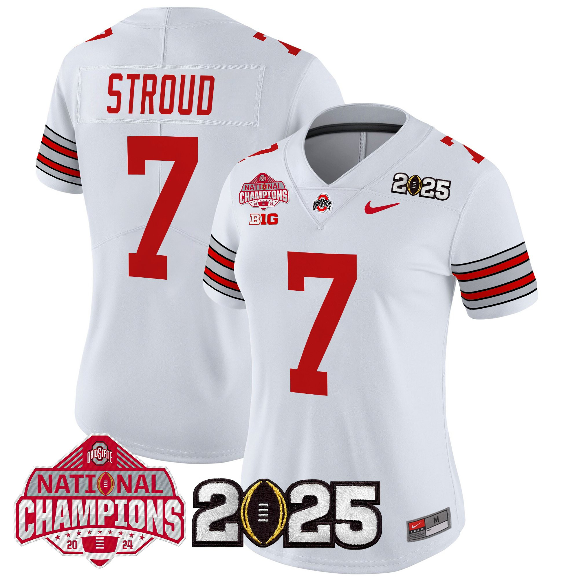 Women's Ohio State Buckeyes 'Heritage Stripe' 2025 National Champions Patch Vapor Limited Jersey - All Stitched - Image 17