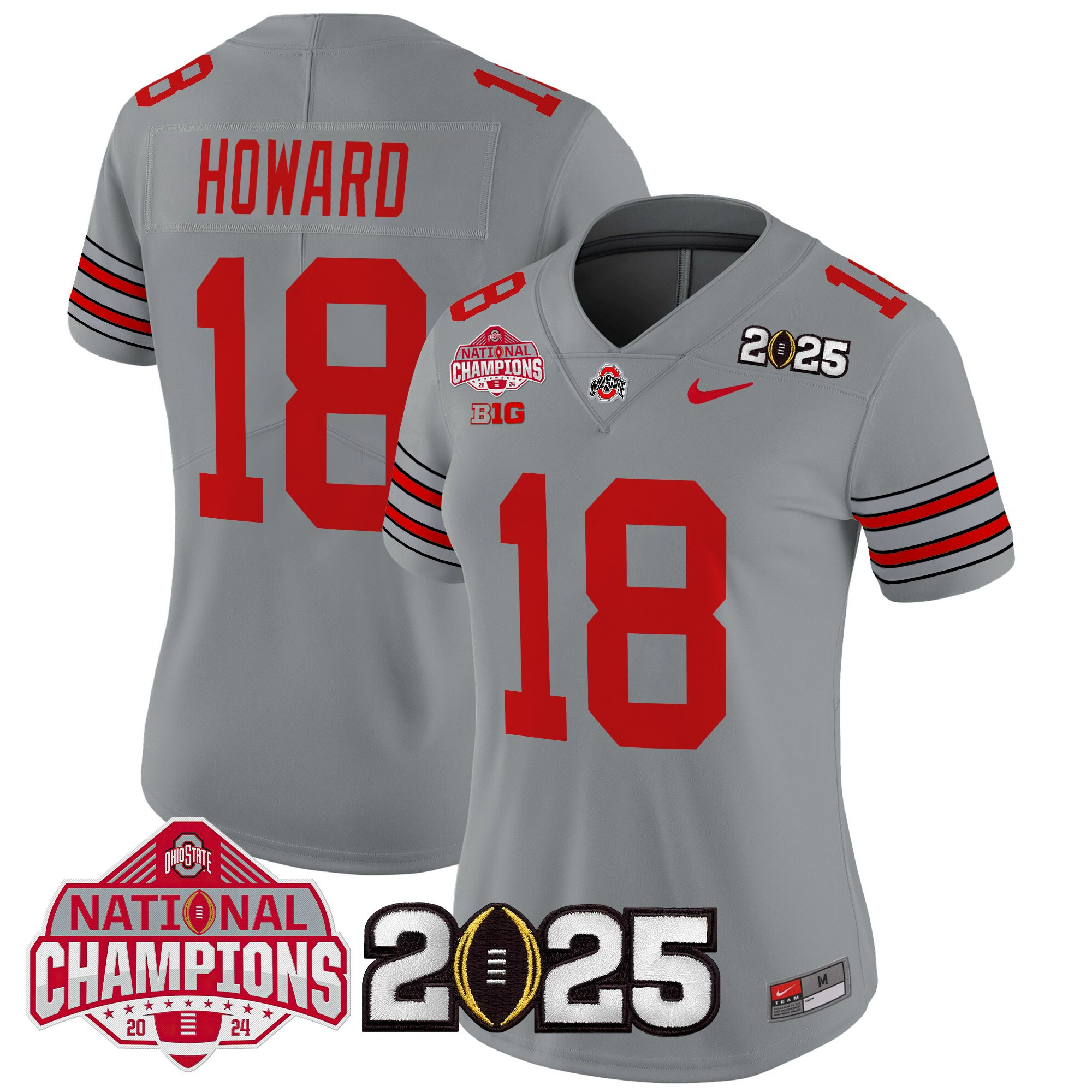Women's Ohio State Buckeyes 'Heritage Stripe' 2025 National Champions Patch Vapor Limited Jersey - All Stitched - Image 25