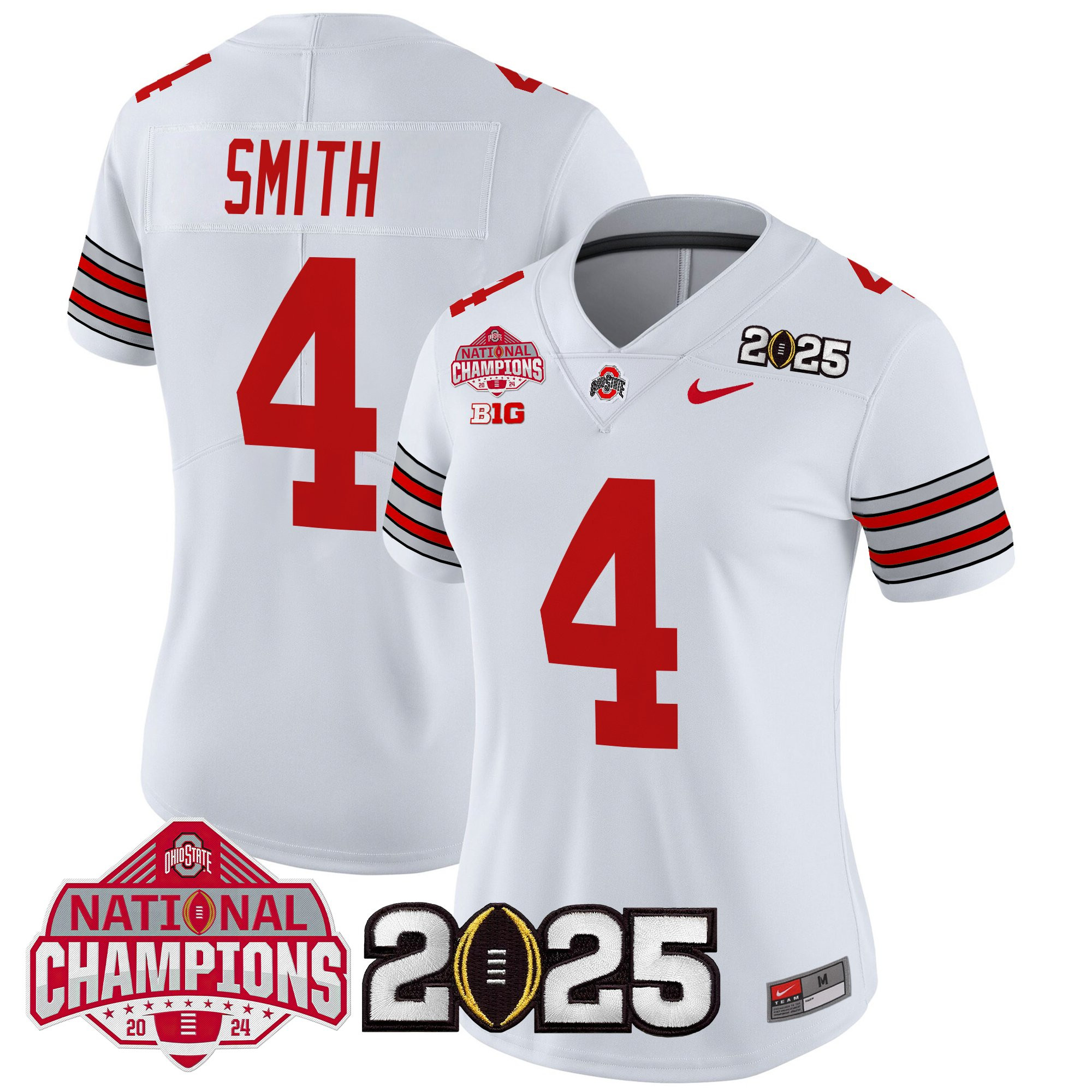Women's Ohio State Buckeyes 'Heritage Stripe' 2025 National Champions Patch Vapor Limited Jersey - All Stitched - Image 12