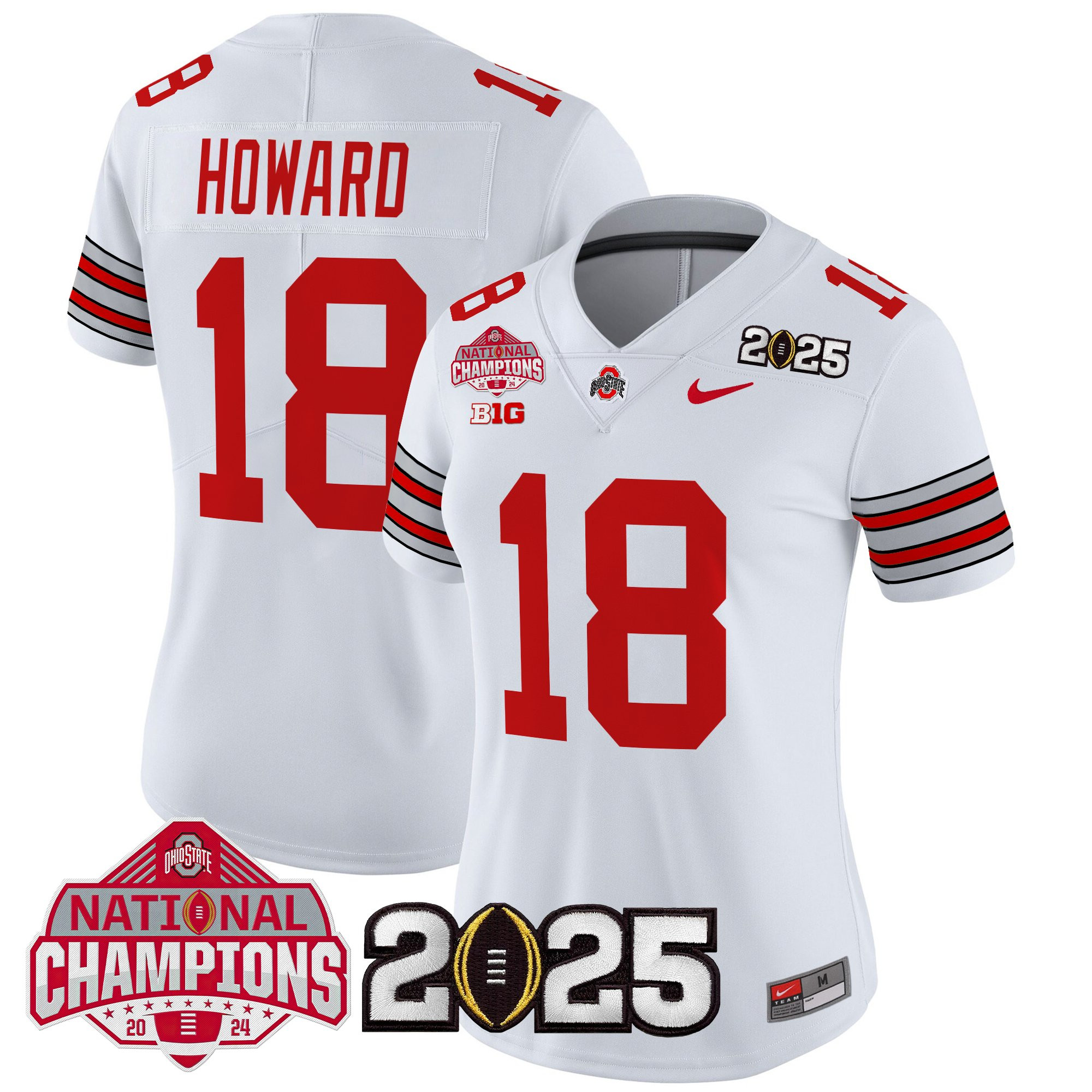 Women's Ohio State Buckeyes 'Heritage Stripe' 2025 National Champions Patch Vapor Limited Jersey - All Stitched - Image 14