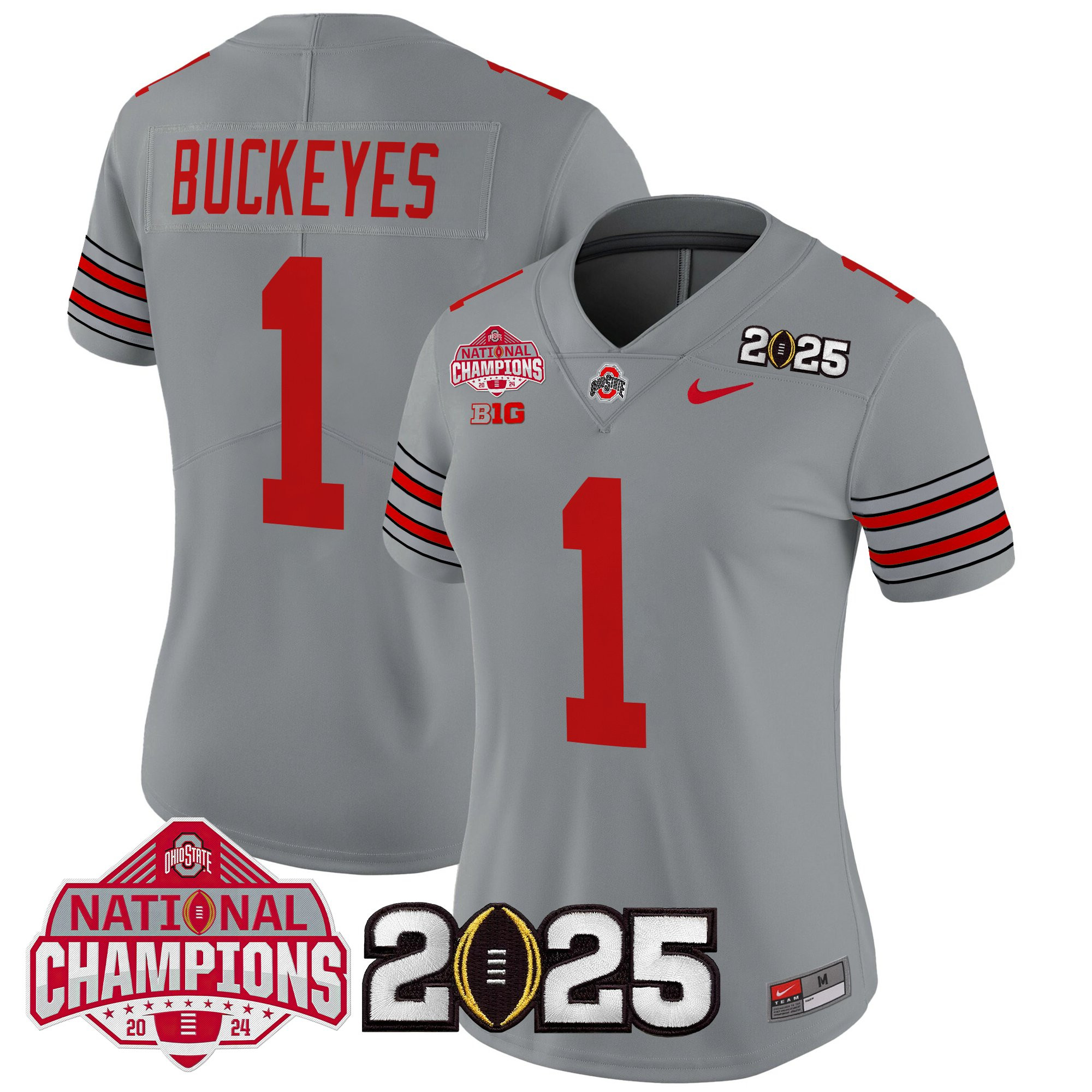 Women's Ohio State Buckeyes 'Heritage Stripe' 2025 National Champions Patch Vapor Limited Jersey - All Stitched - Image 27