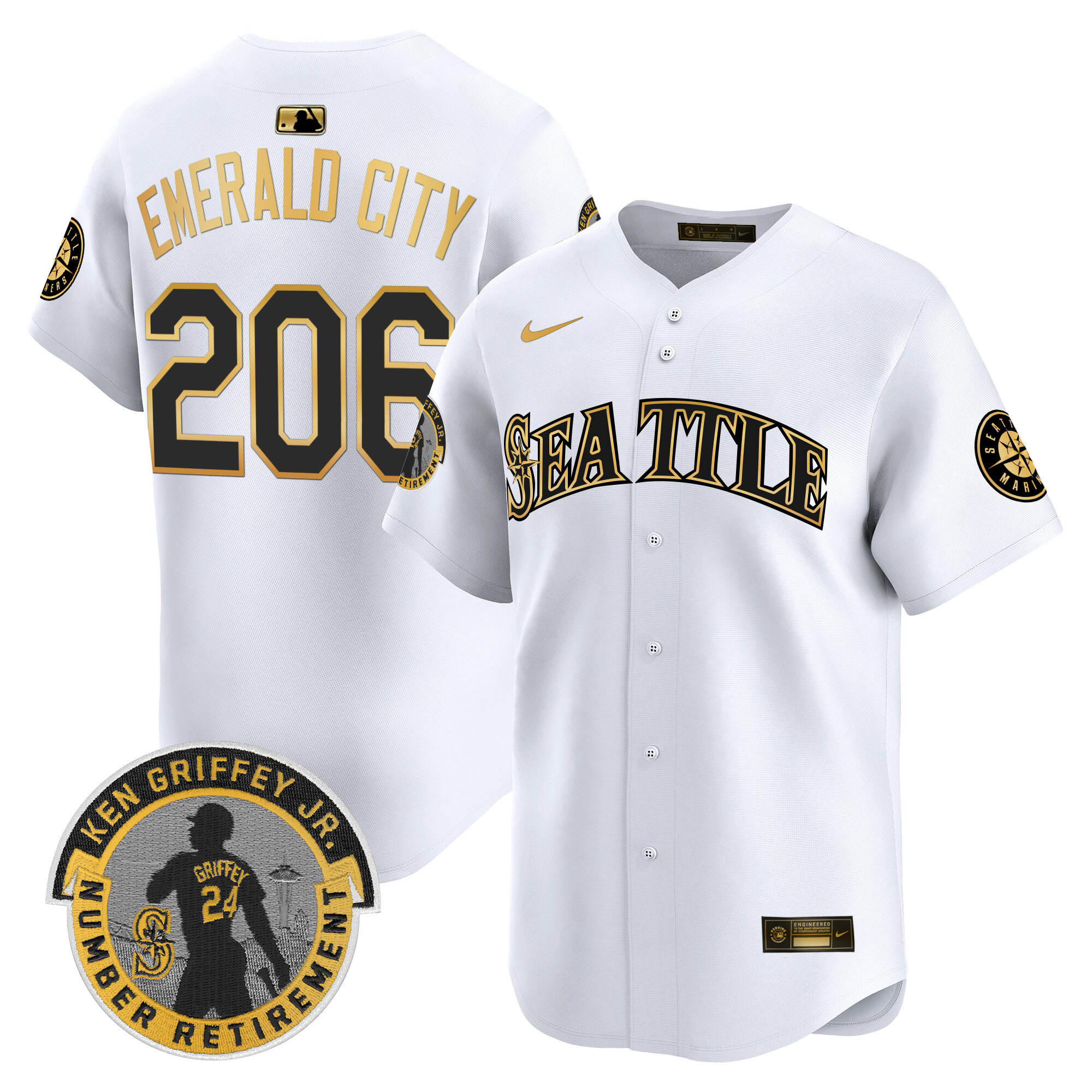 Men's Seattle Mariners 2025 Ken Griffey Jr. Patch Vapor Premier Limited Jersey - All Stitched - Image 2