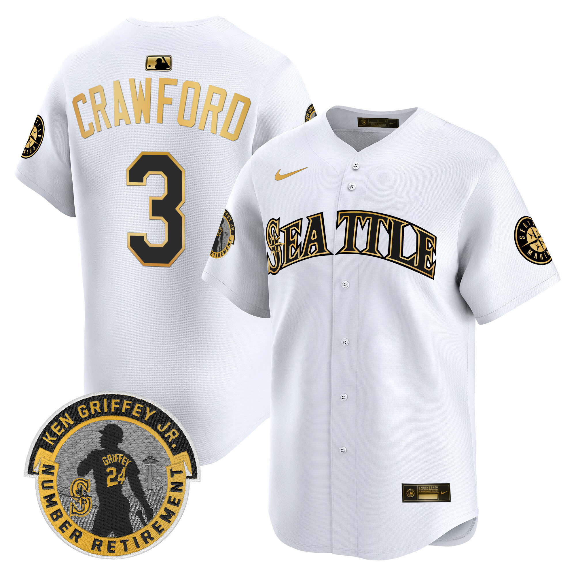 Men's Seattle Mariners 2025 Ken Griffey Jr. Patch Vapor Premier Limited Jersey - All Stitched - Image 5