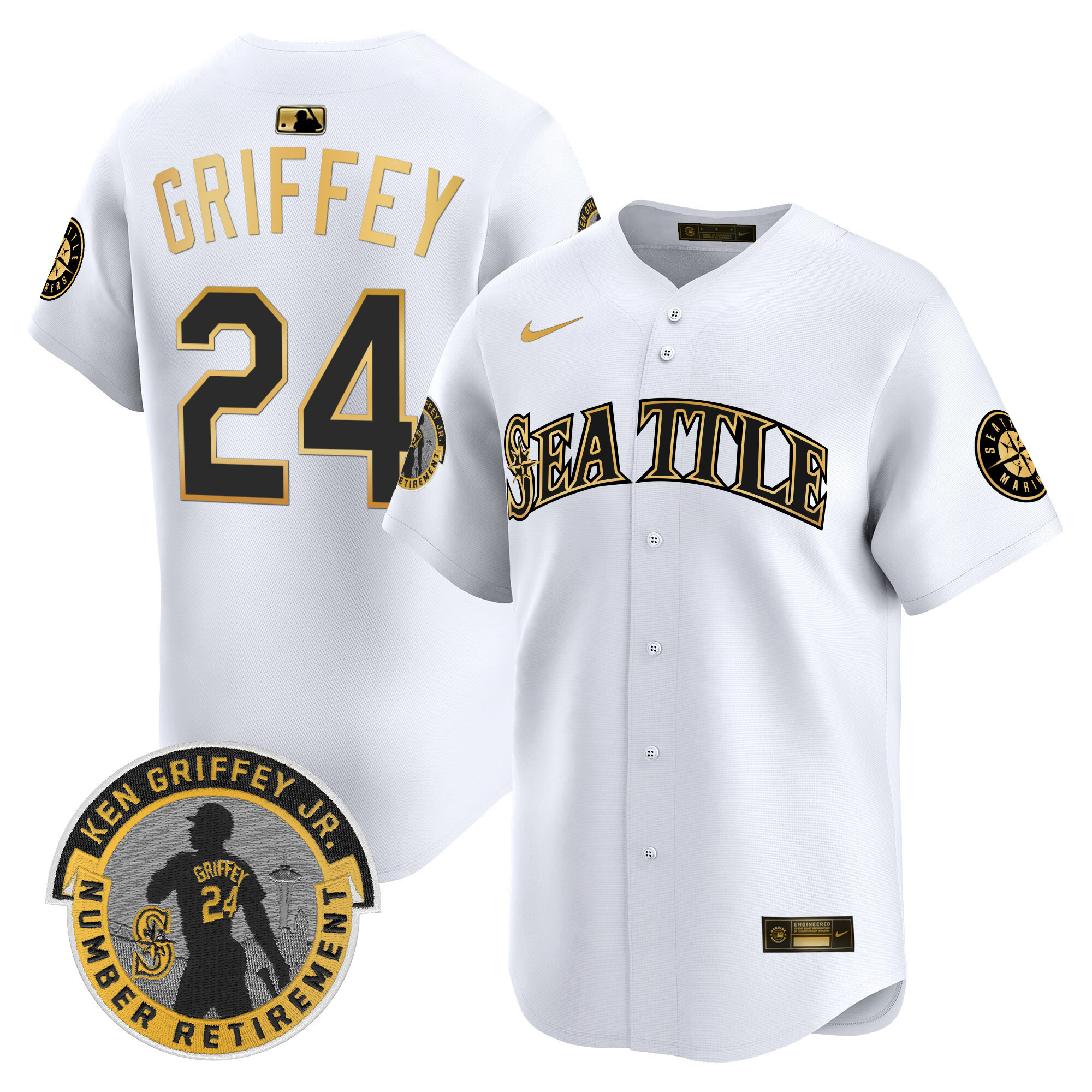 Men's Seattle Mariners 2025 Ken Griffey Jr. Patch Vapor Premier Limited Jersey - All Stitched - Image 6