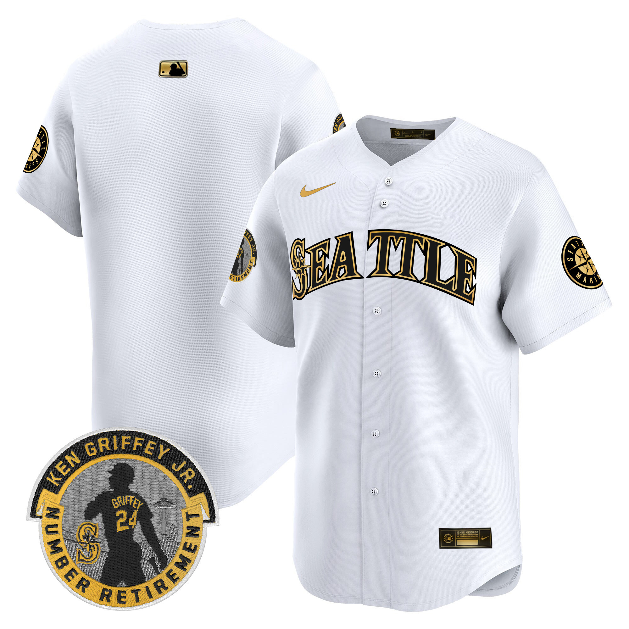 Men's Seattle Mariners 2025 Ken Griffey Jr. Patch Vapor Premier Limited Jersey - All Stitched - Image 9