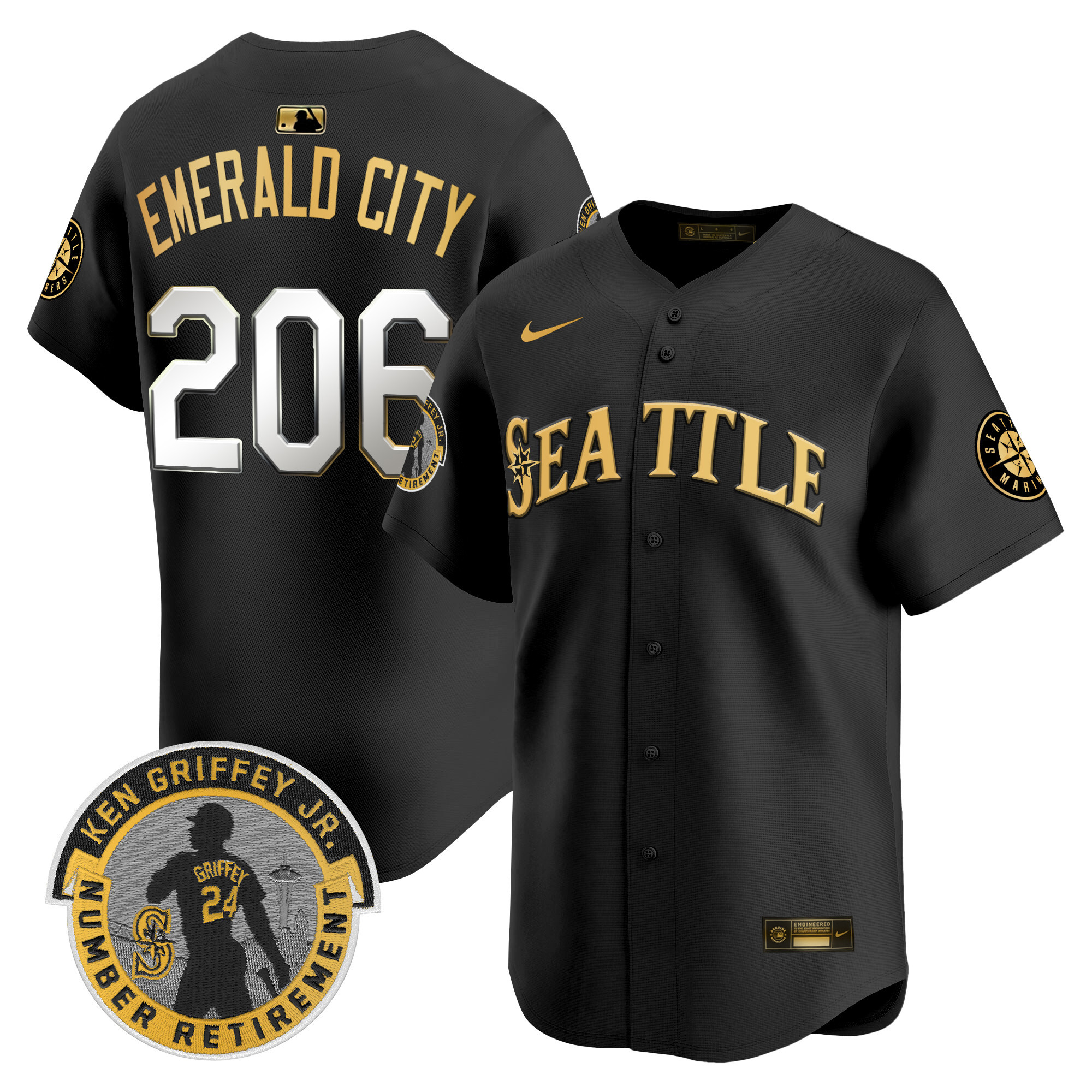 Men's Seattle Mariners 2025 Ken Griffey Jr. Patch Vapor Premier Limited Jersey - All Stitched - Image 11