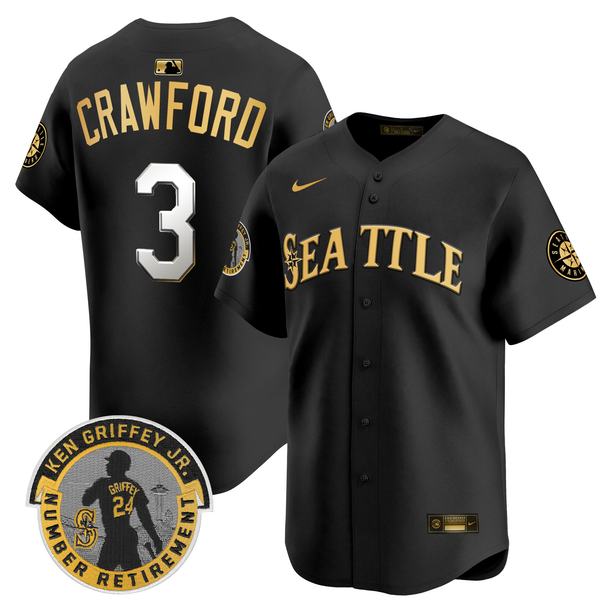 Men's Seattle Mariners 2025 Ken Griffey Jr. Patch Vapor Premier Limited Jersey - All Stitched - Image 14