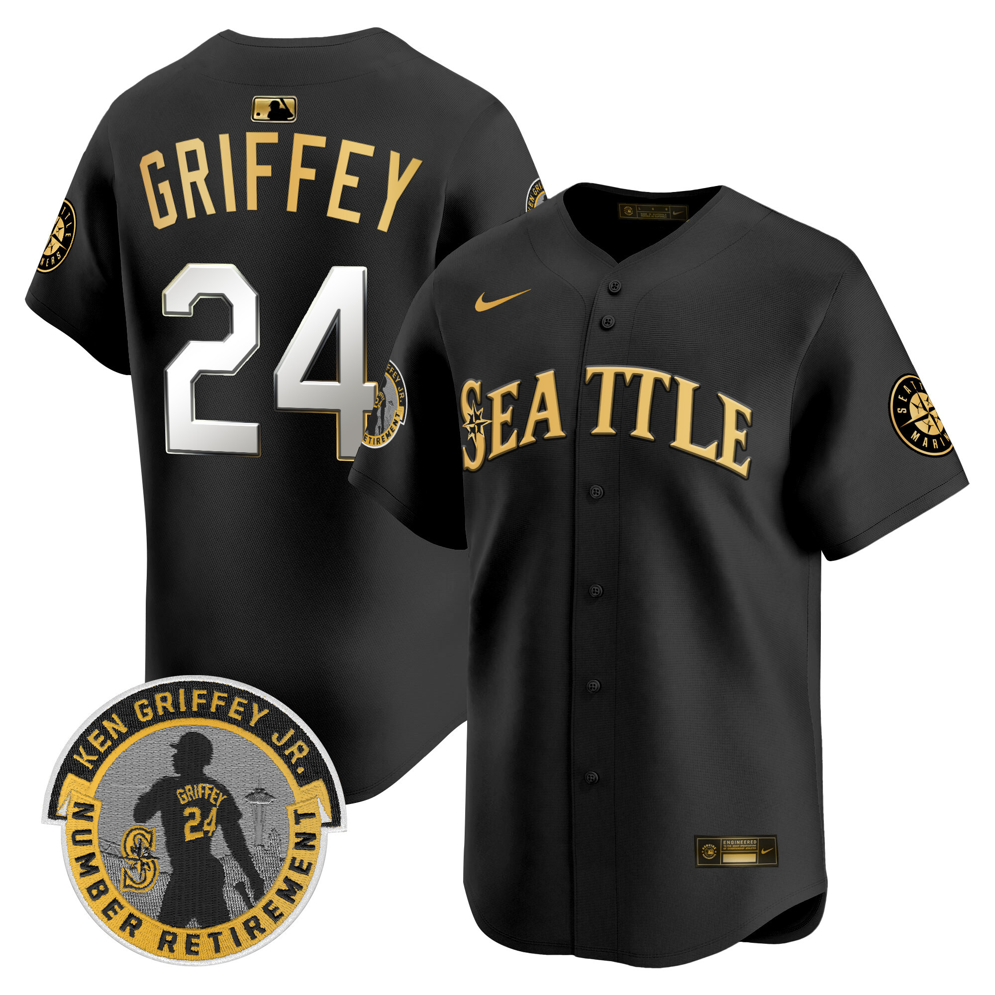 Men's Seattle Mariners 2025 Ken Griffey Jr. Patch Vapor Premier Limited Jersey - All Stitched - Image 15