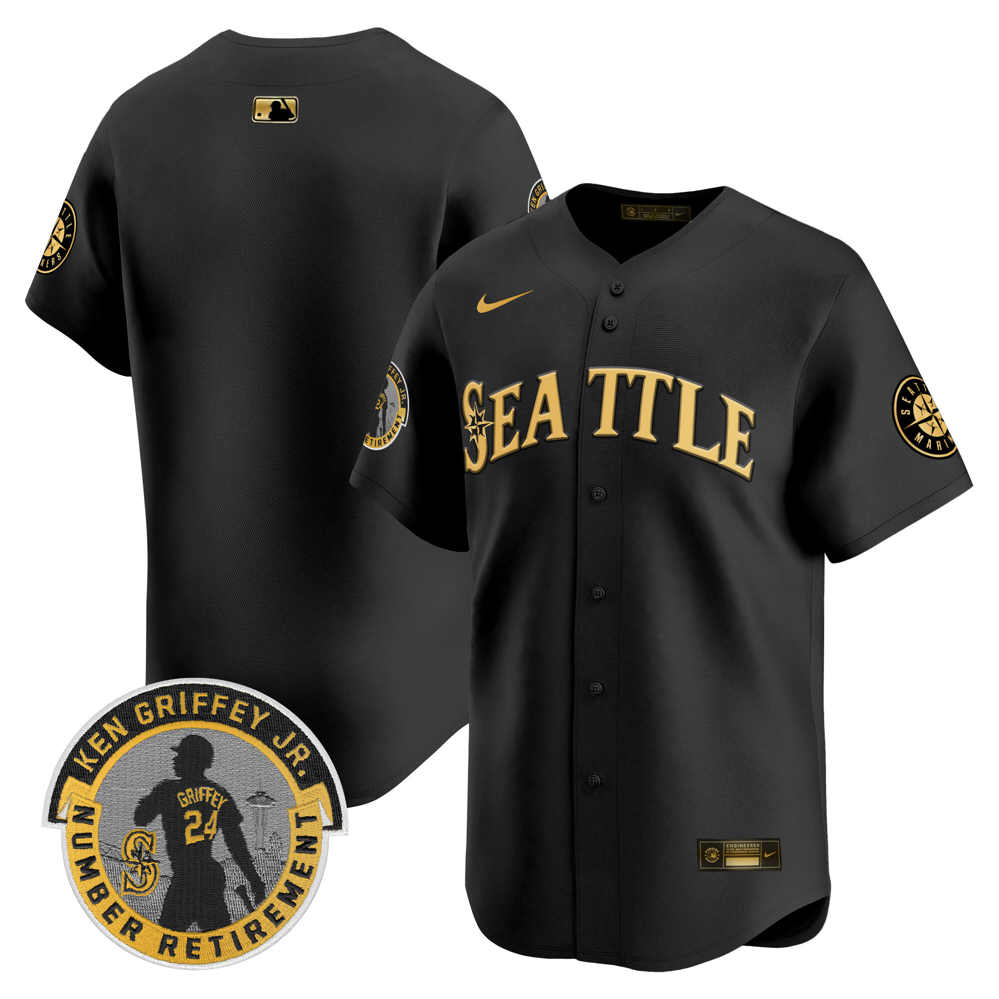 Men's Seattle Mariners 2025 Ken Griffey Jr. Patch Vapor Premier Limited Jersey - All Stitched - Image 18