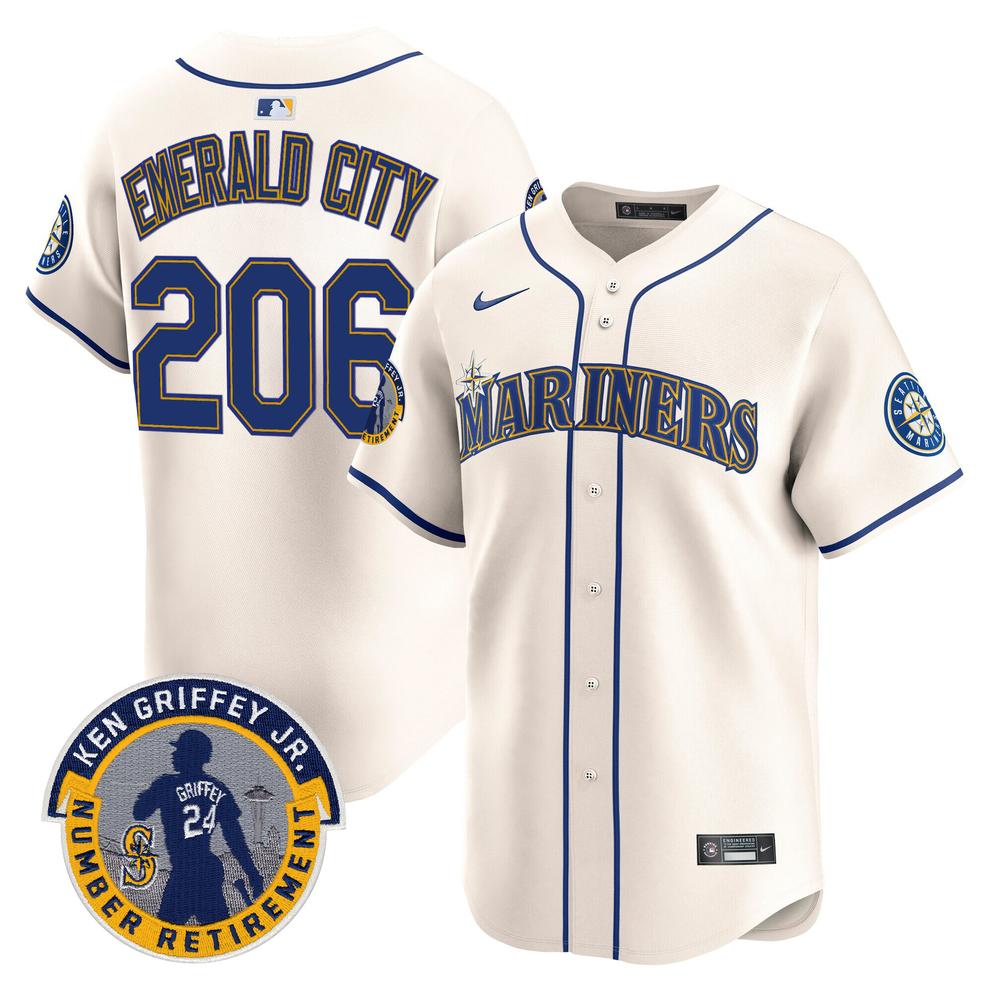 Men's Seattle Mariners 2025 Ken Griffey Jr. Patch Vapor Premier Limited Jersey - All Stitched - Image 20