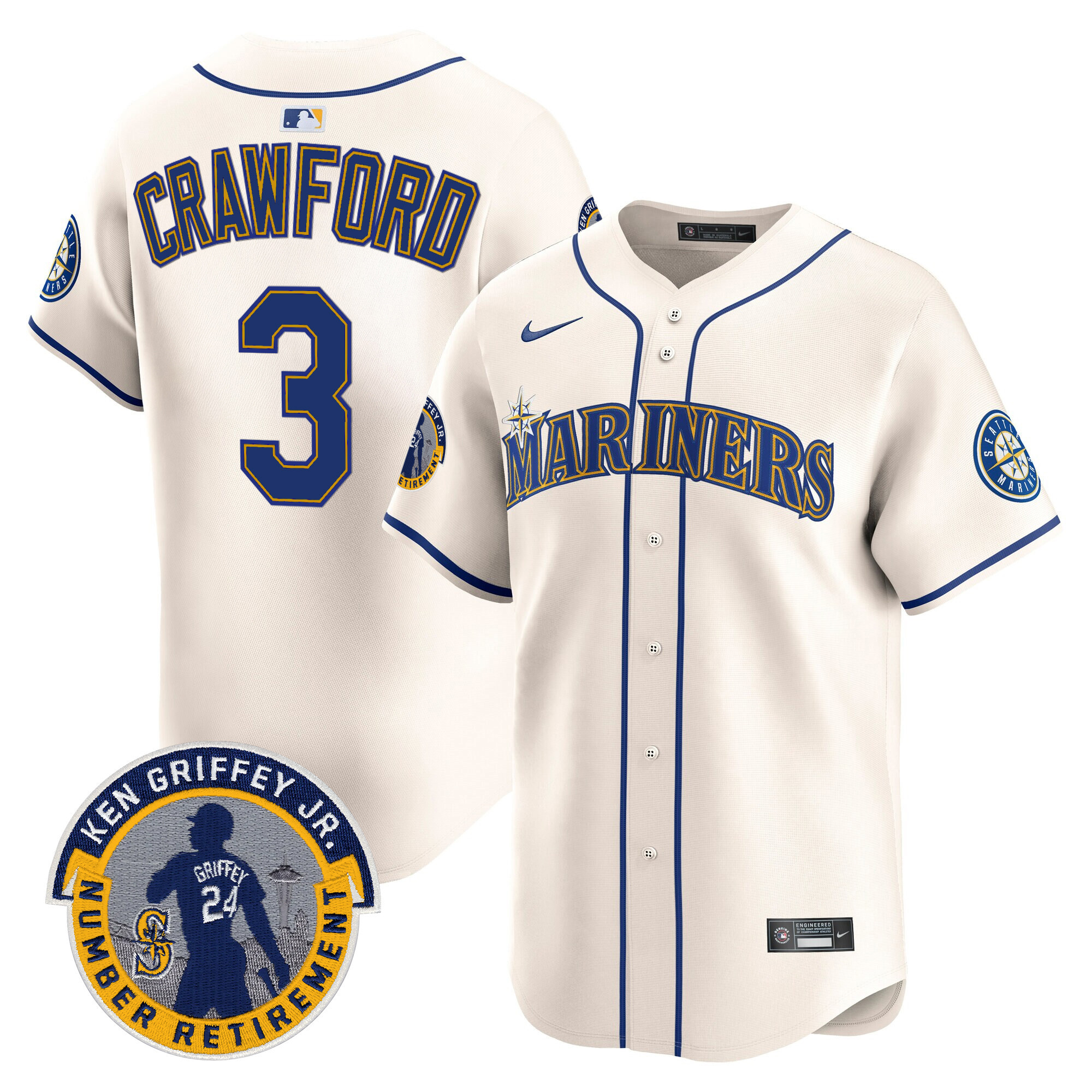 Men's Seattle Mariners 2025 Ken Griffey Jr. Patch Vapor Premier Limited Jersey - All Stitched - Image 23