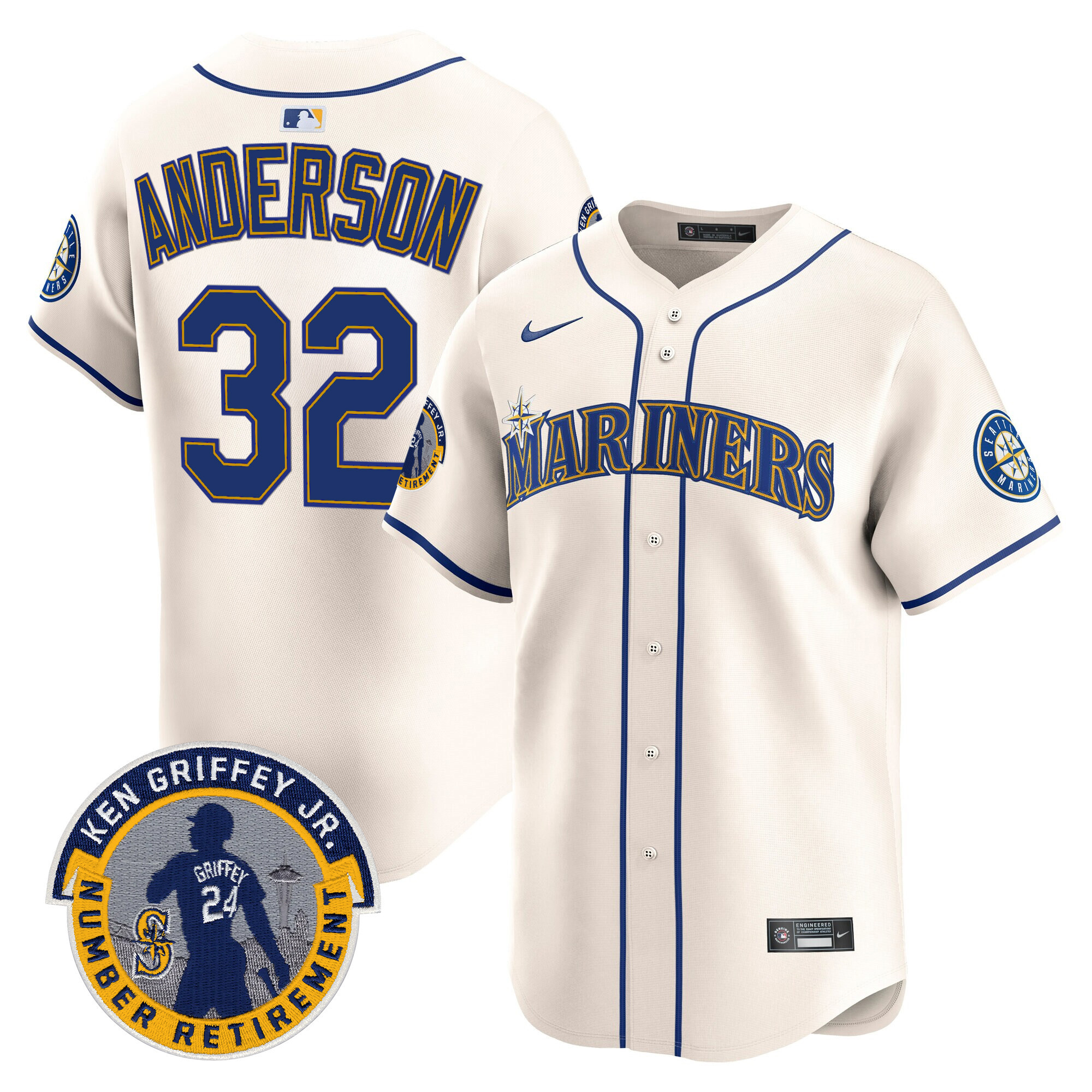 Men's Seattle Mariners 2025 Ken Griffey Jr. Patch Vapor Premier Limited Jersey - All Stitched - Image 26