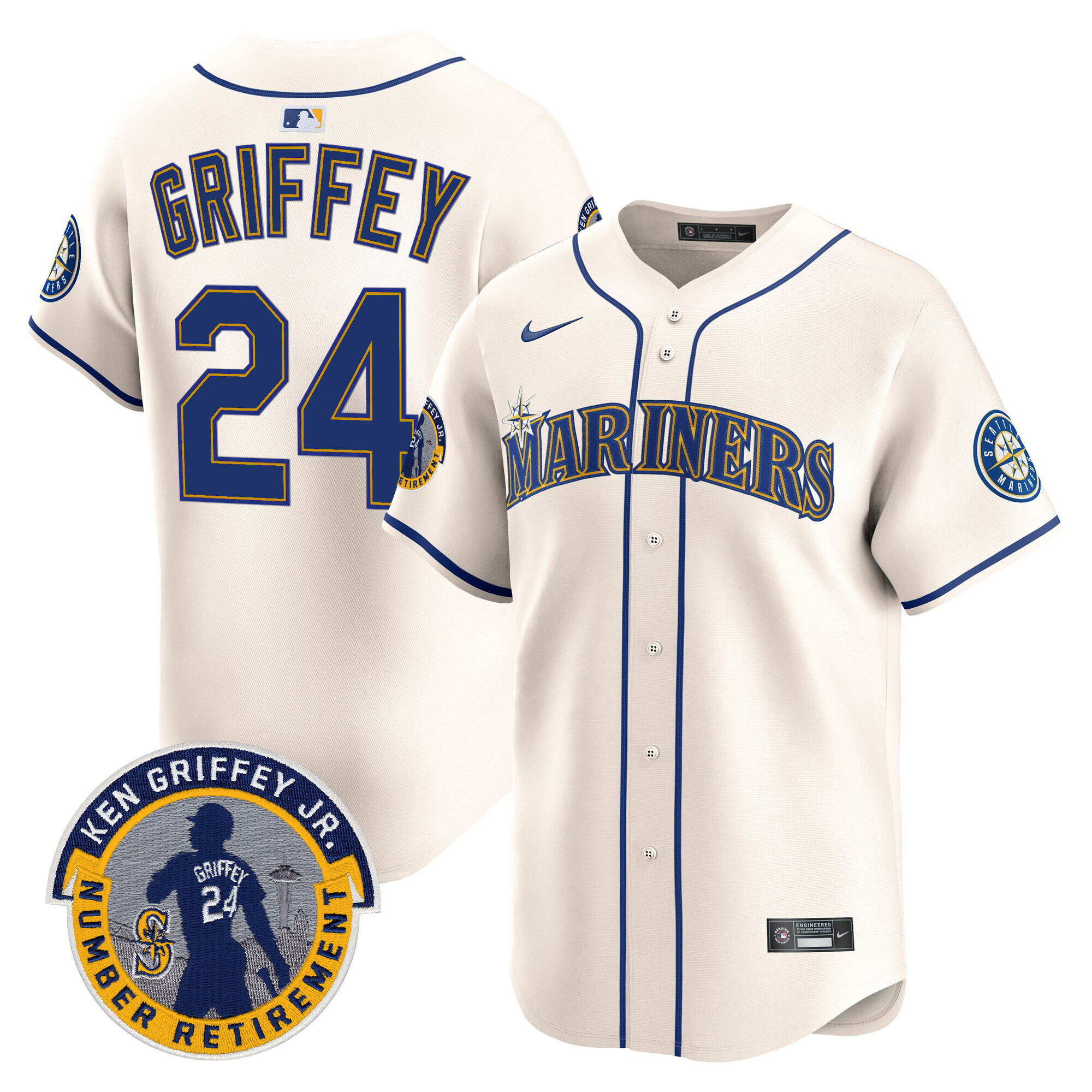 Men's Seattle Mariners 2025 Ken Griffey Jr. Patch Vapor Premier Limited Jersey - All Stitched - Image 24