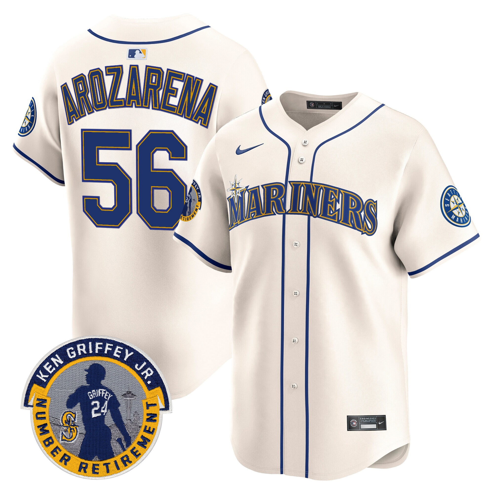 Men's Seattle Mariners 2025 Ken Griffey Jr. Patch Vapor Premier Limited Jersey - All Stitched - Image 25