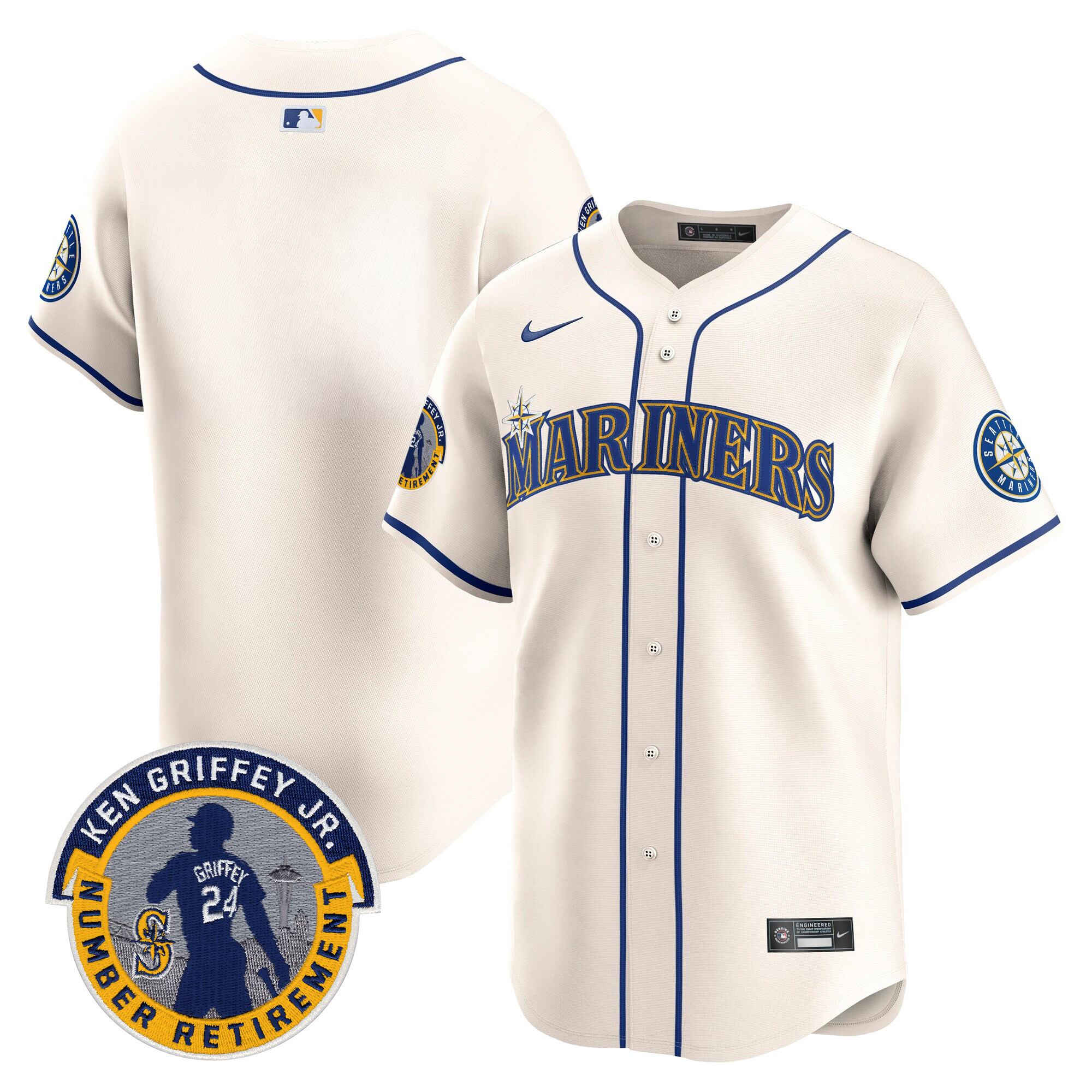 Men's Seattle Mariners 2025 Ken Griffey Jr. Patch Vapor Premier Limited Jersey - All Stitched - Image 27