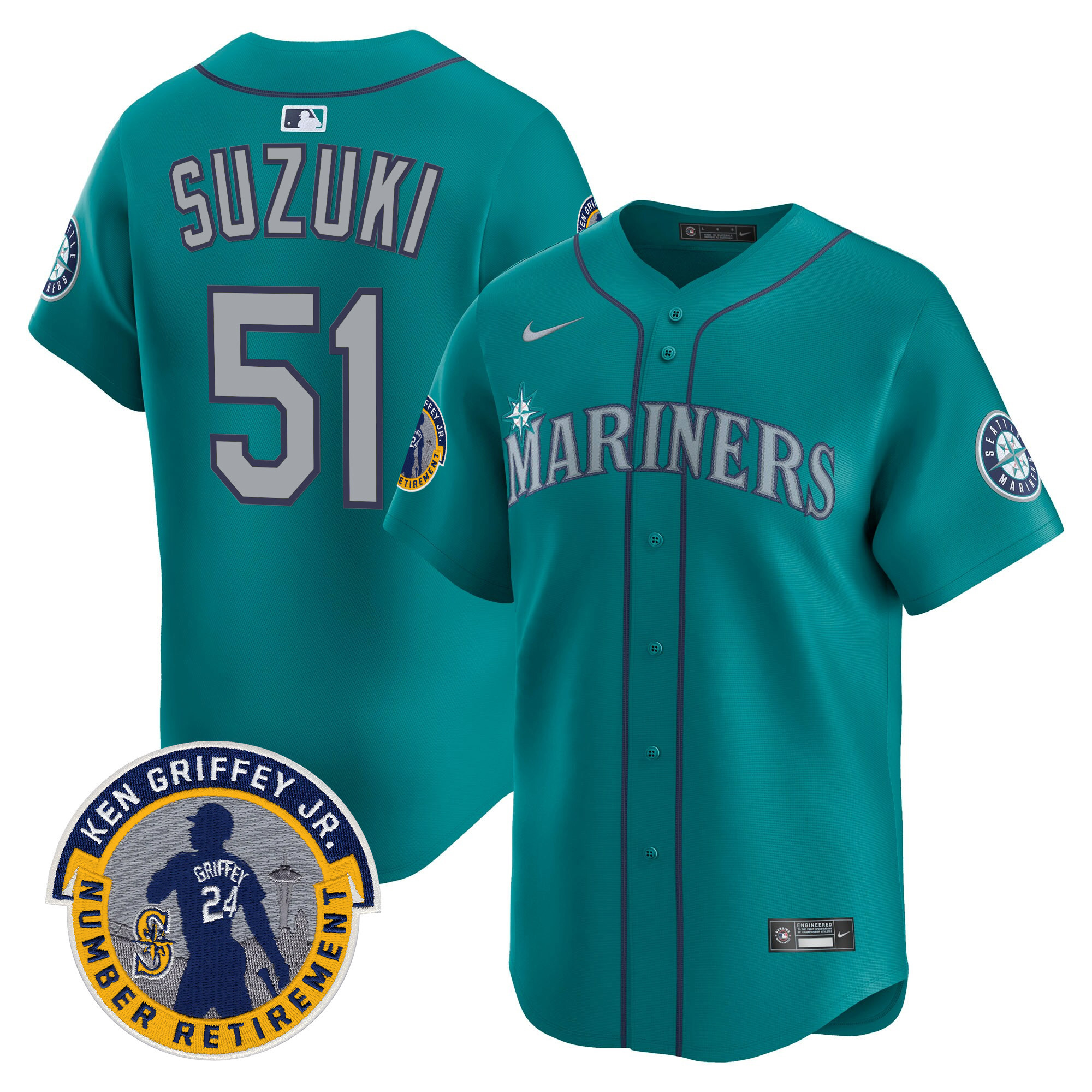 Men's Seattle Mariners 2025 Ken Griffey Jr. Patch Vapor Premier Limited Jersey - All Stitched - Image 31