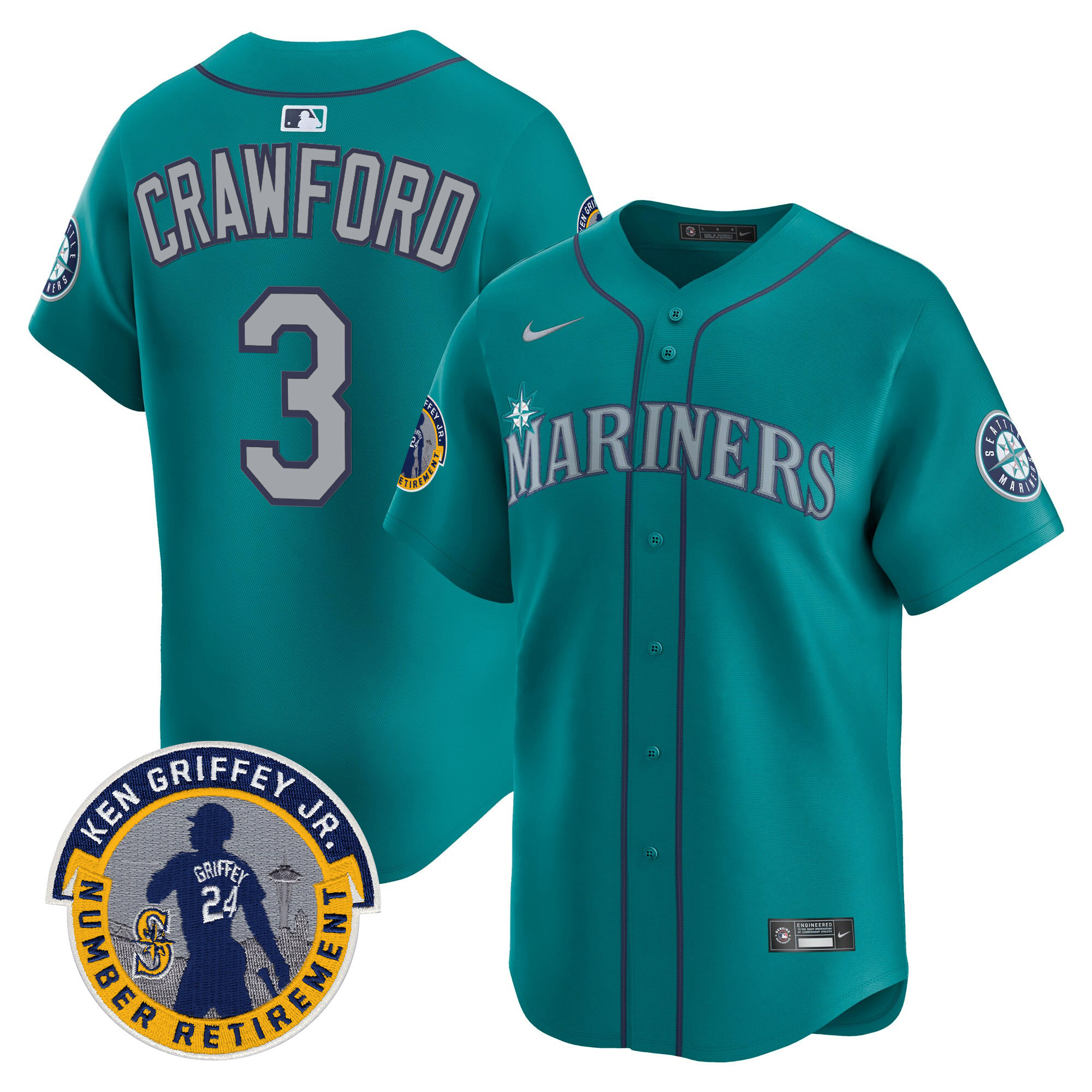 Men's Seattle Mariners 2025 Ken Griffey Jr. Patch Vapor Premier Limited Jersey - All Stitched - Image 32