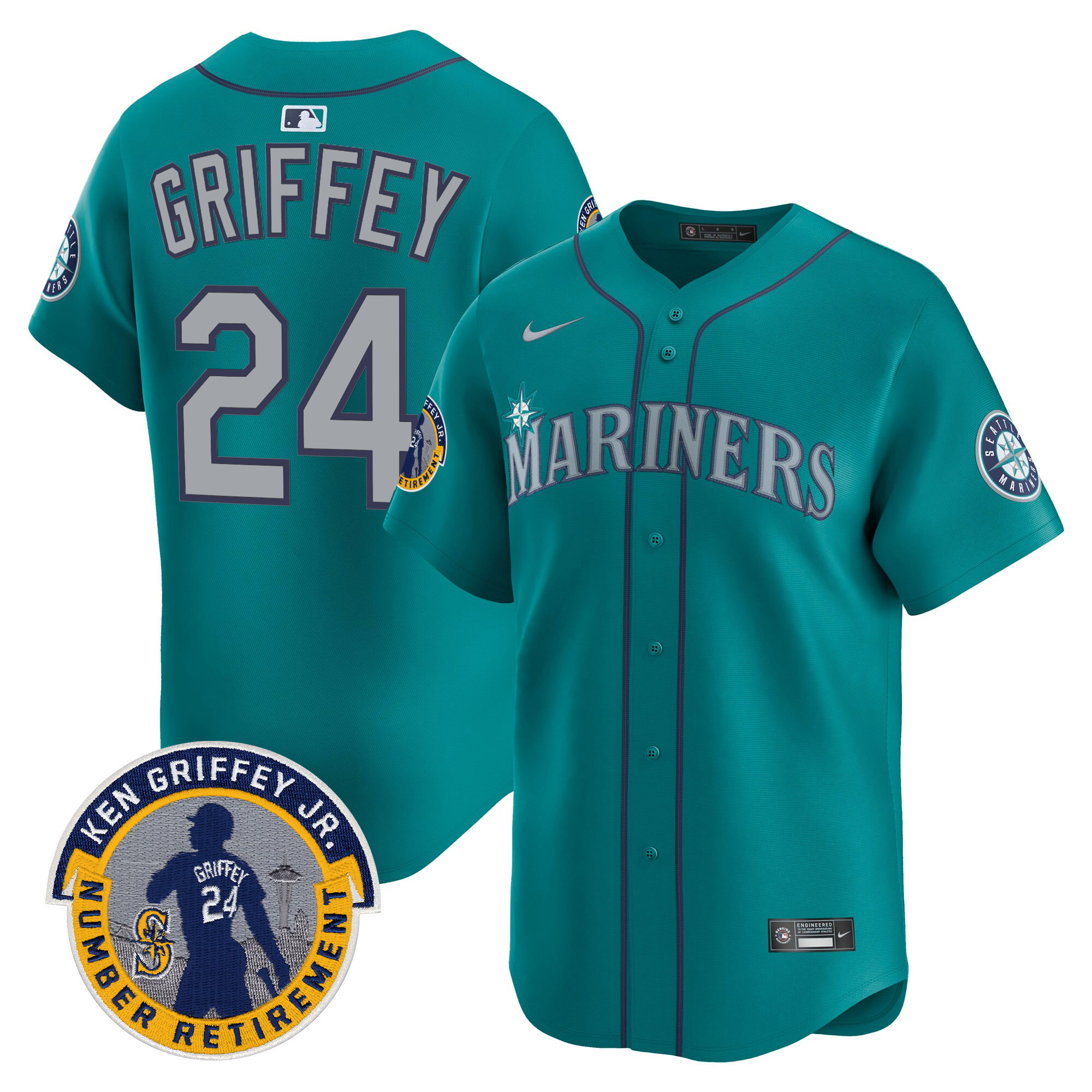 Men's Seattle Mariners 2025 Ken Griffey Jr. Patch Vapor Premier Limited Jersey - All Stitched - Image 33