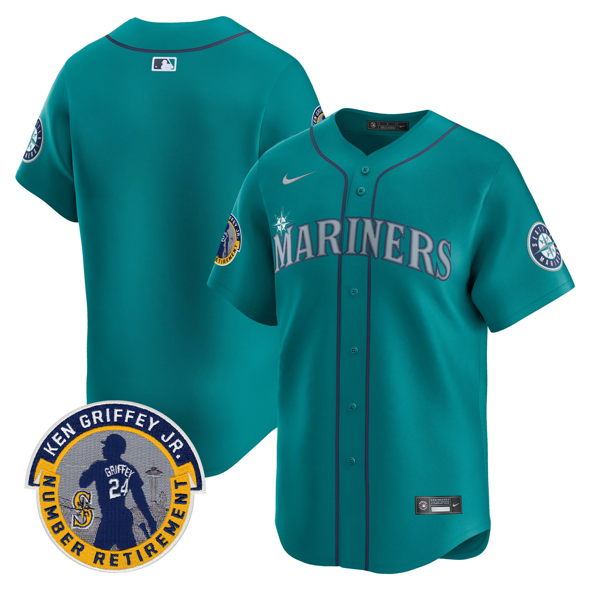 Men's Seattle Mariners 2025 Ken Griffey Jr. Patch Vapor Premier Limited Jersey - All Stitched - Image 36