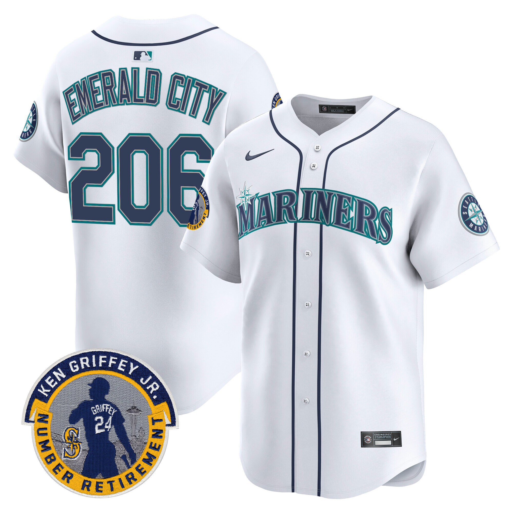Men's Seattle Mariners 2025 Ken Griffey Jr. Patch Vapor Premier Limited Jersey - All Stitched - Image 38