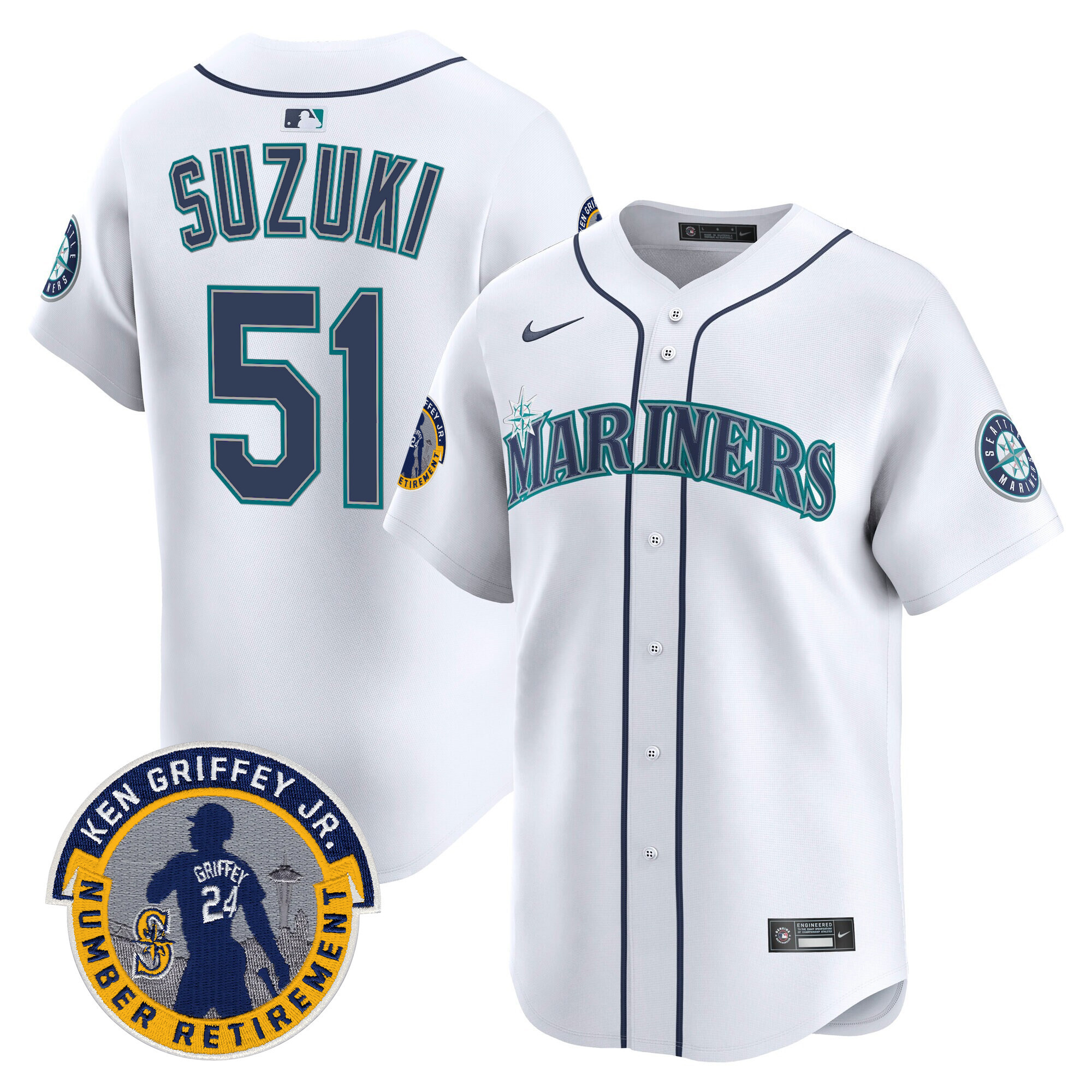 Men's Seattle Mariners 2025 Ken Griffey Jr. Patch Vapor Premier Limited Jersey - All Stitched - Image 40