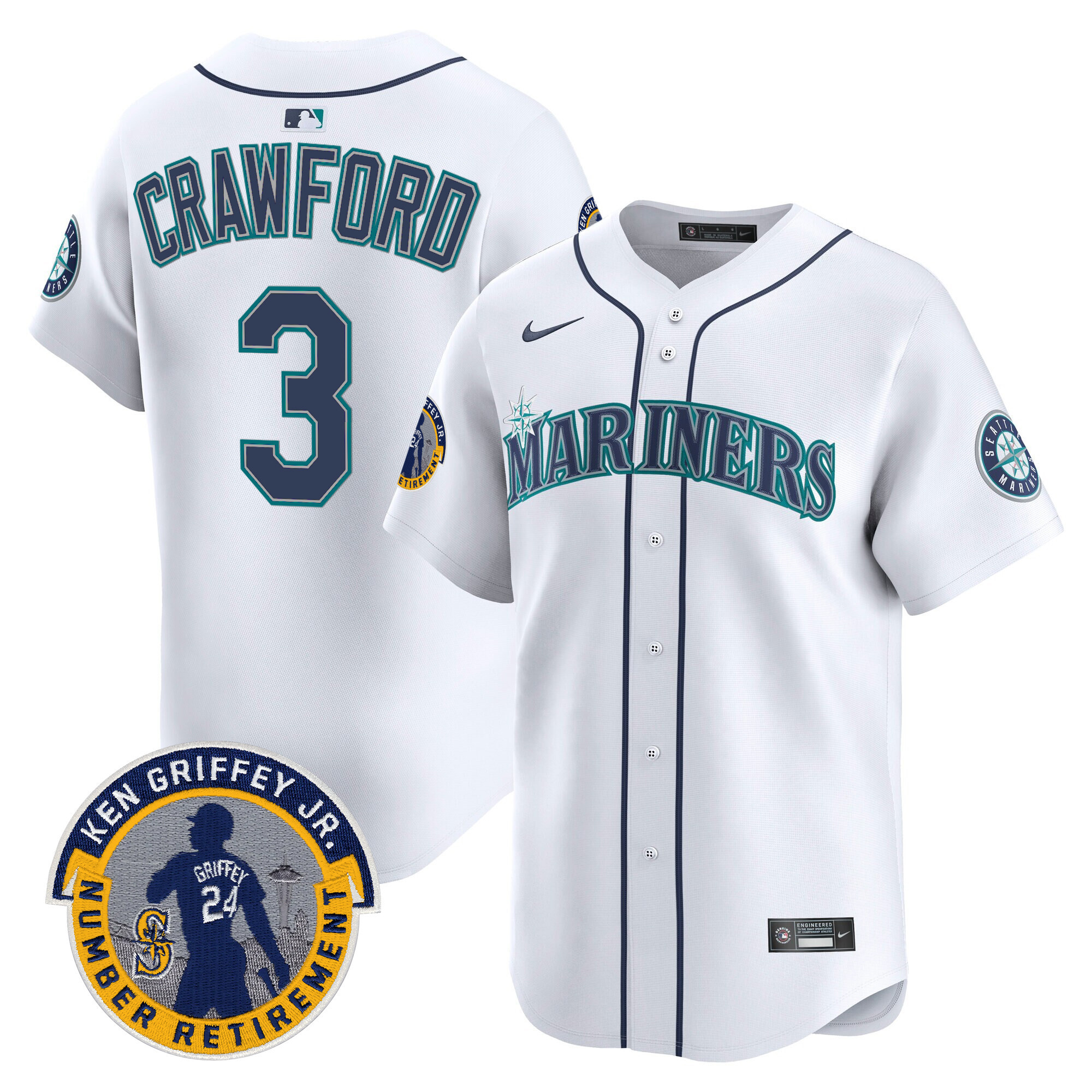 Men's Seattle Mariners 2025 Ken Griffey Jr. Patch Vapor Premier Limited Jersey - All Stitched - Image 41