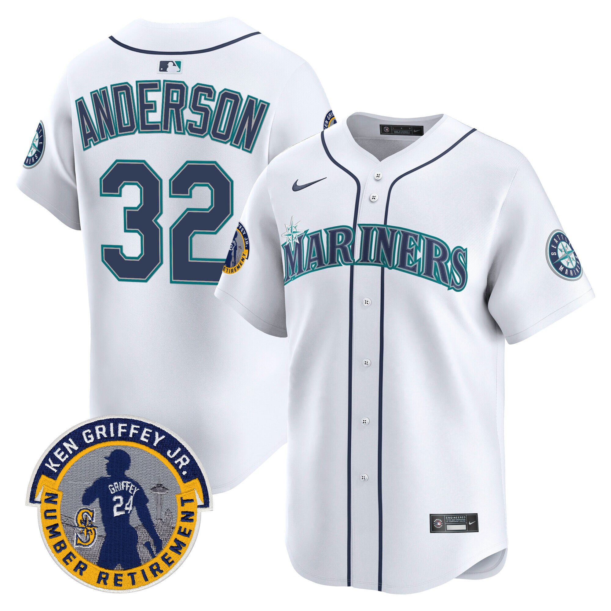 Men's Seattle Mariners 2025 Ken Griffey Jr. Patch Vapor Premier Limited Jersey - All Stitched - Image 44