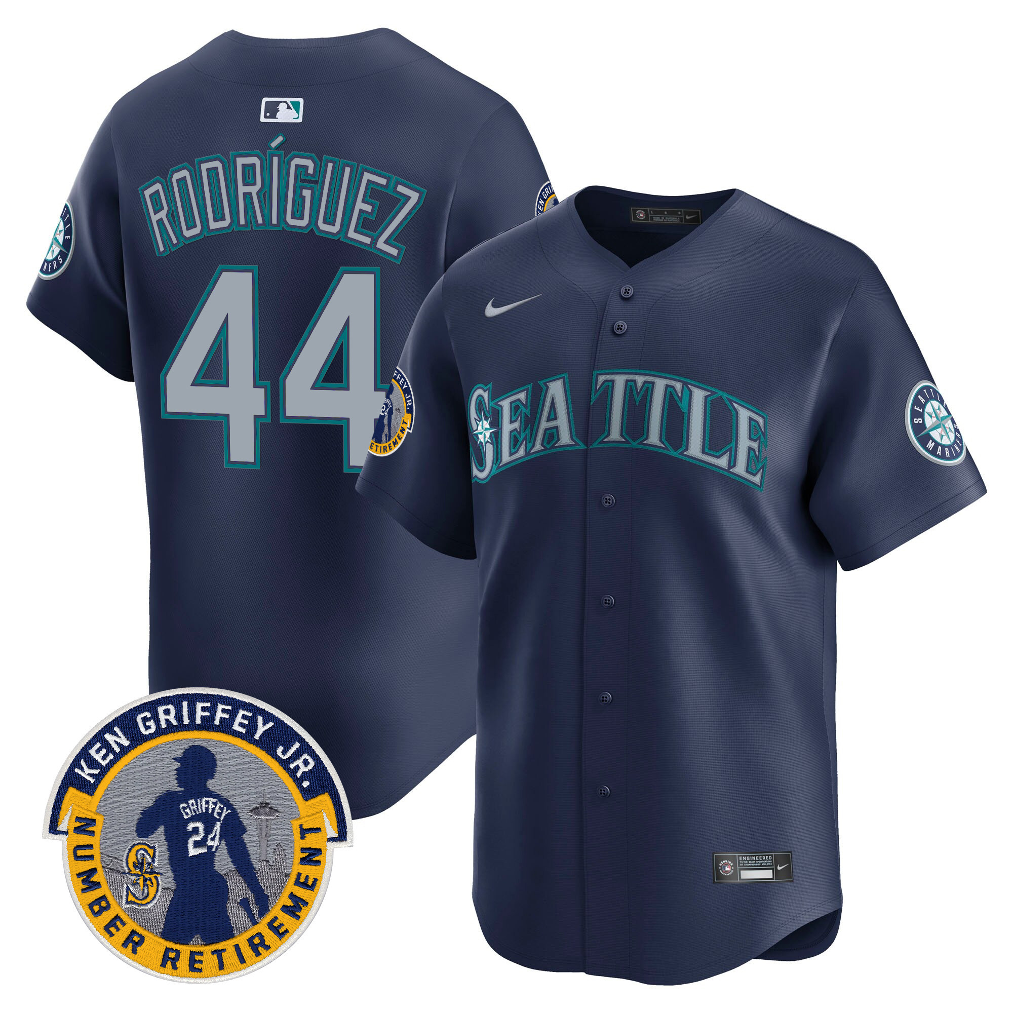 Men's Seattle Mariners 2025 Ken Griffey Jr. Patch Vapor Premier Limited Jersey - All Stitched - Image 48