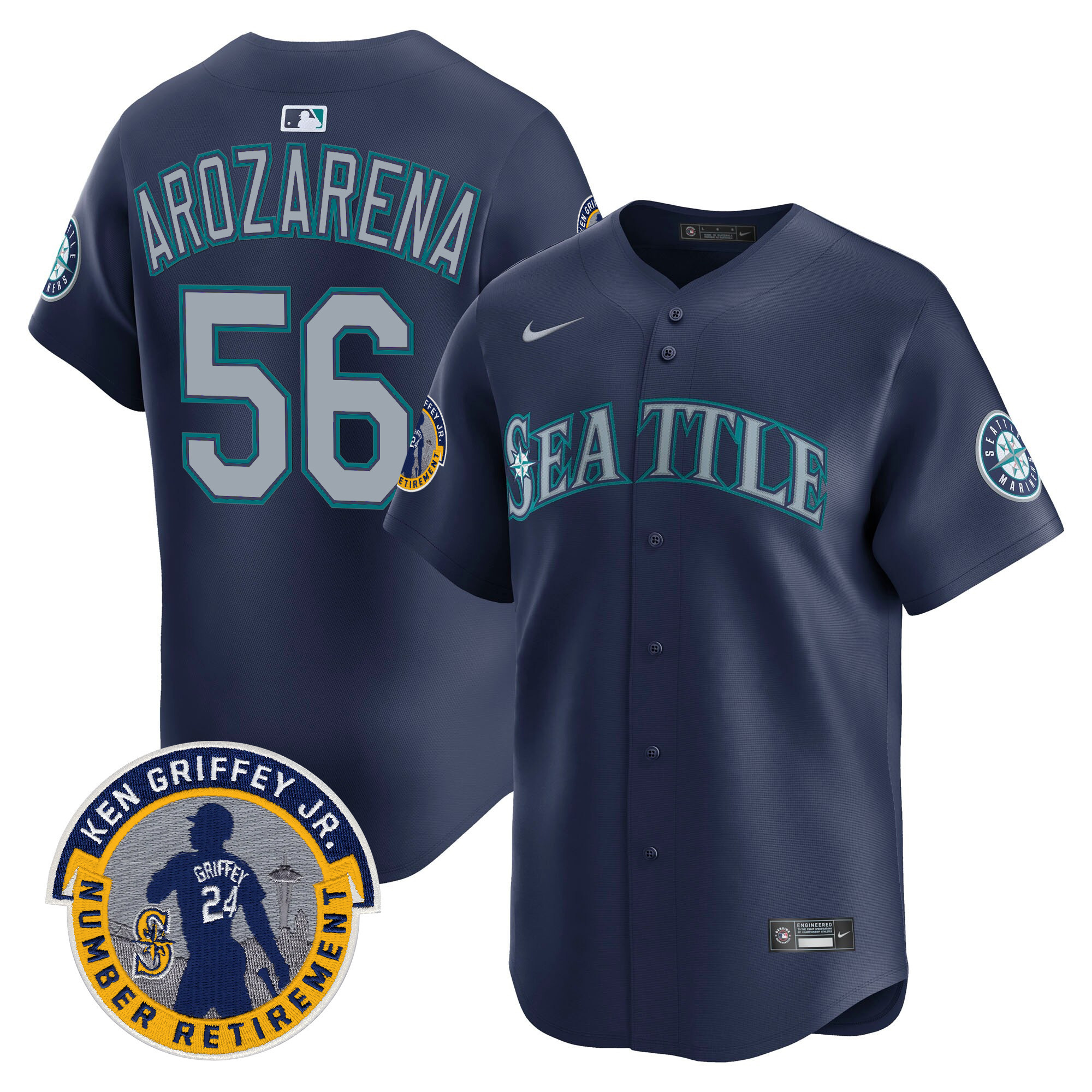 Men's Seattle Mariners 2025 Ken Griffey Jr. Patch Vapor Premier Limited Jersey - All Stitched - Image 52