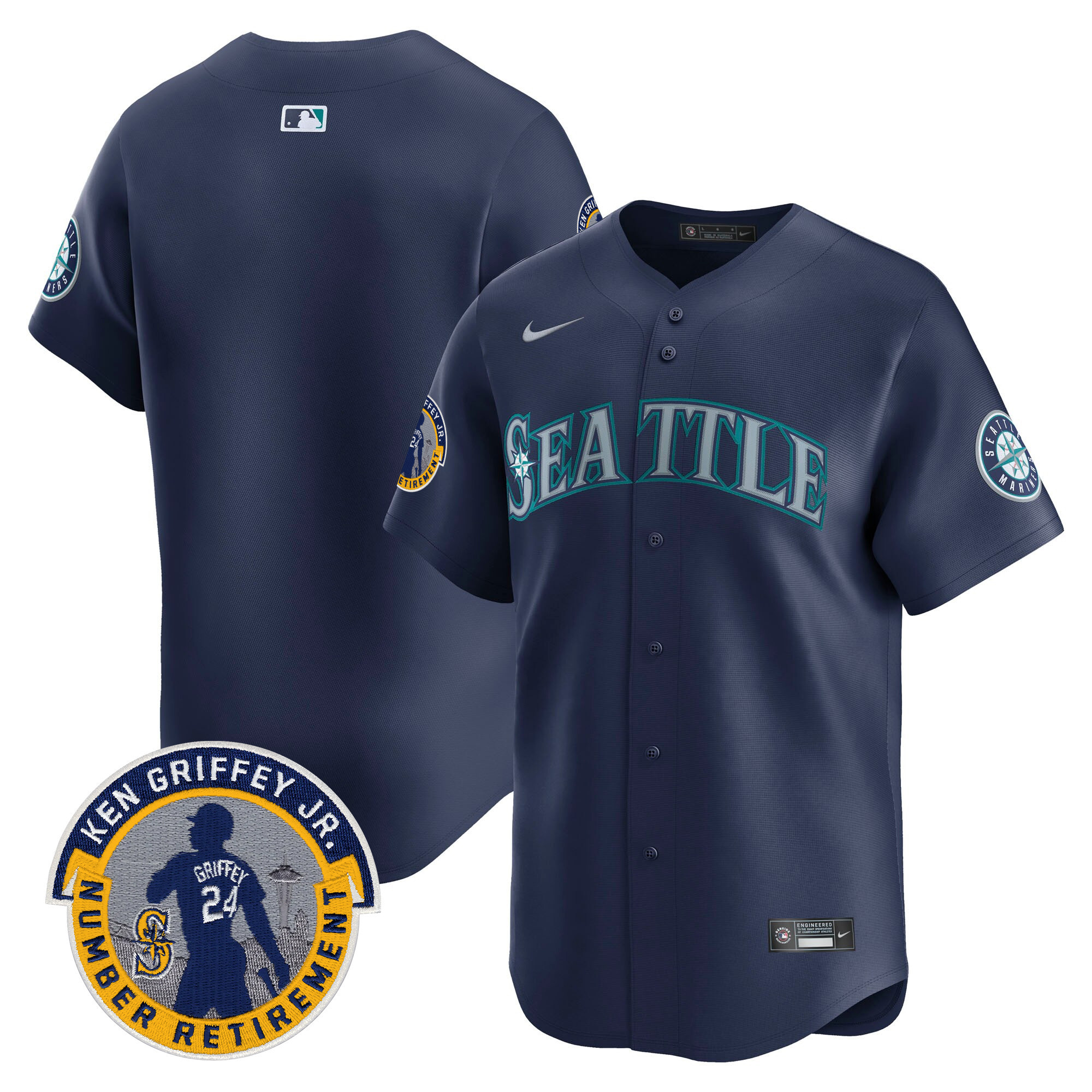 Men's Seattle Mariners 2025 Ken Griffey Jr. Patch Vapor Premier Limited Jersey - All Stitched - Image 54