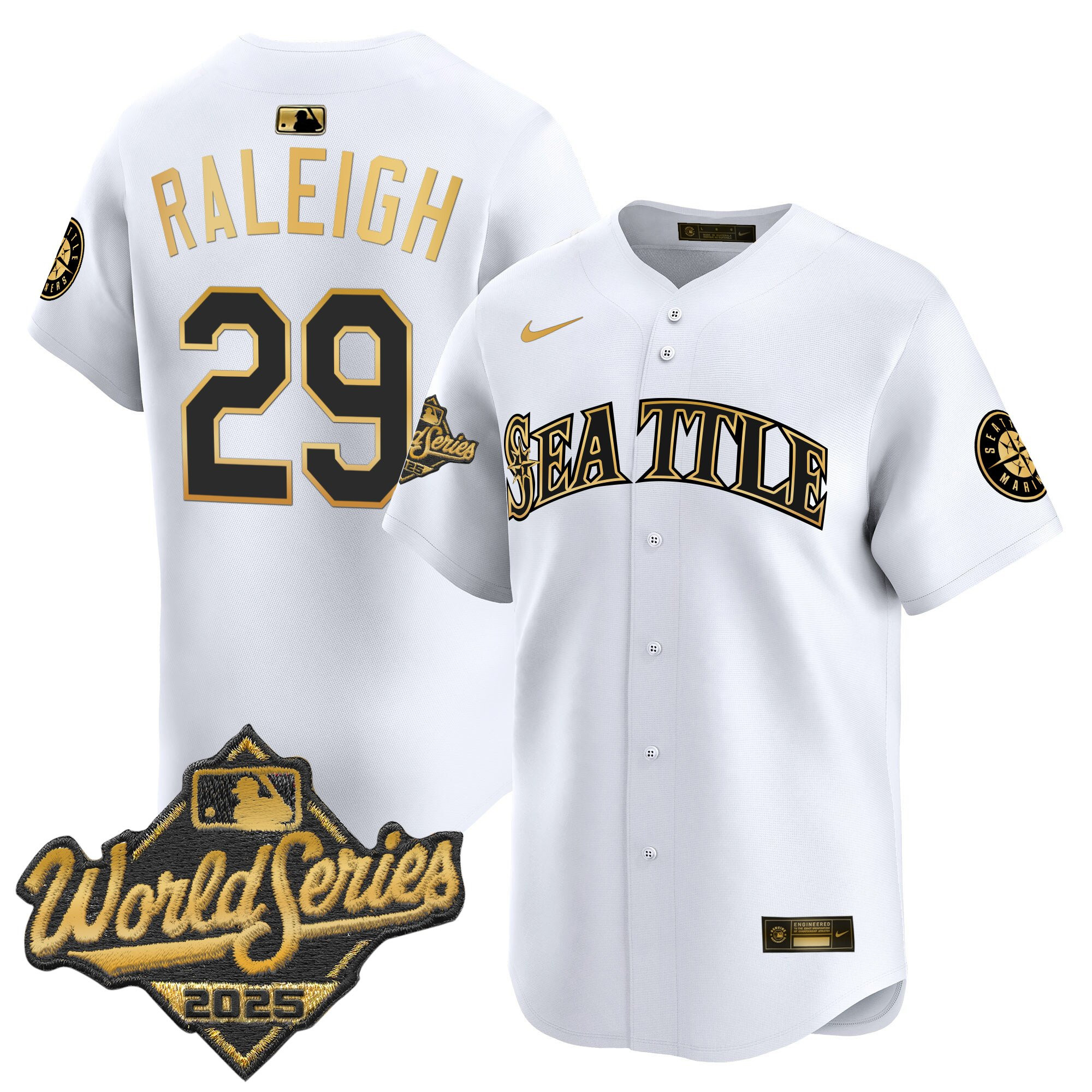 Men's Seattle Mariners 2025 World Series Vapor Premier Limited Jersey - All Stitched