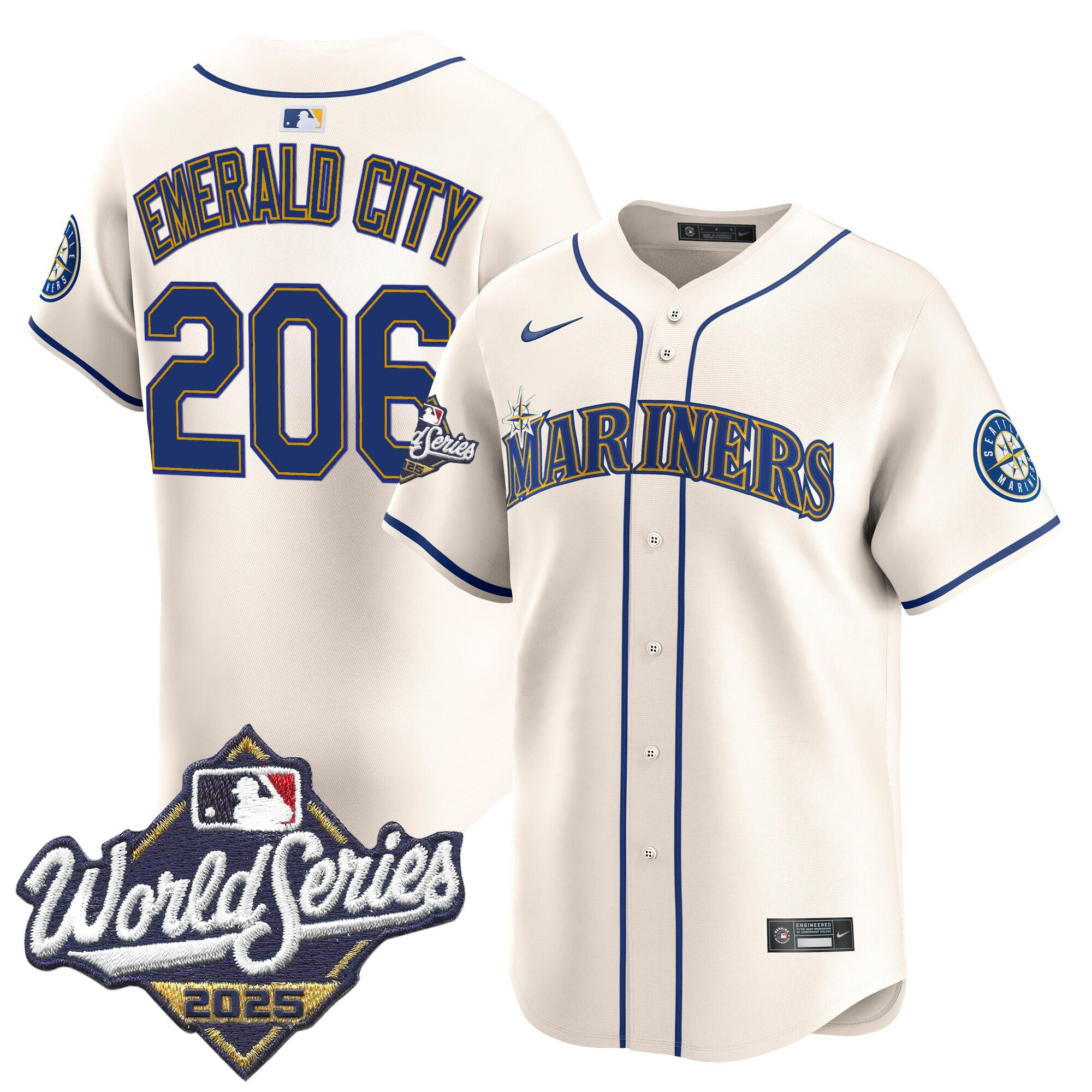 Men's Seattle Mariners 2025 World Series Vapor Premier Limited Jersey - All Stitched - Image 20