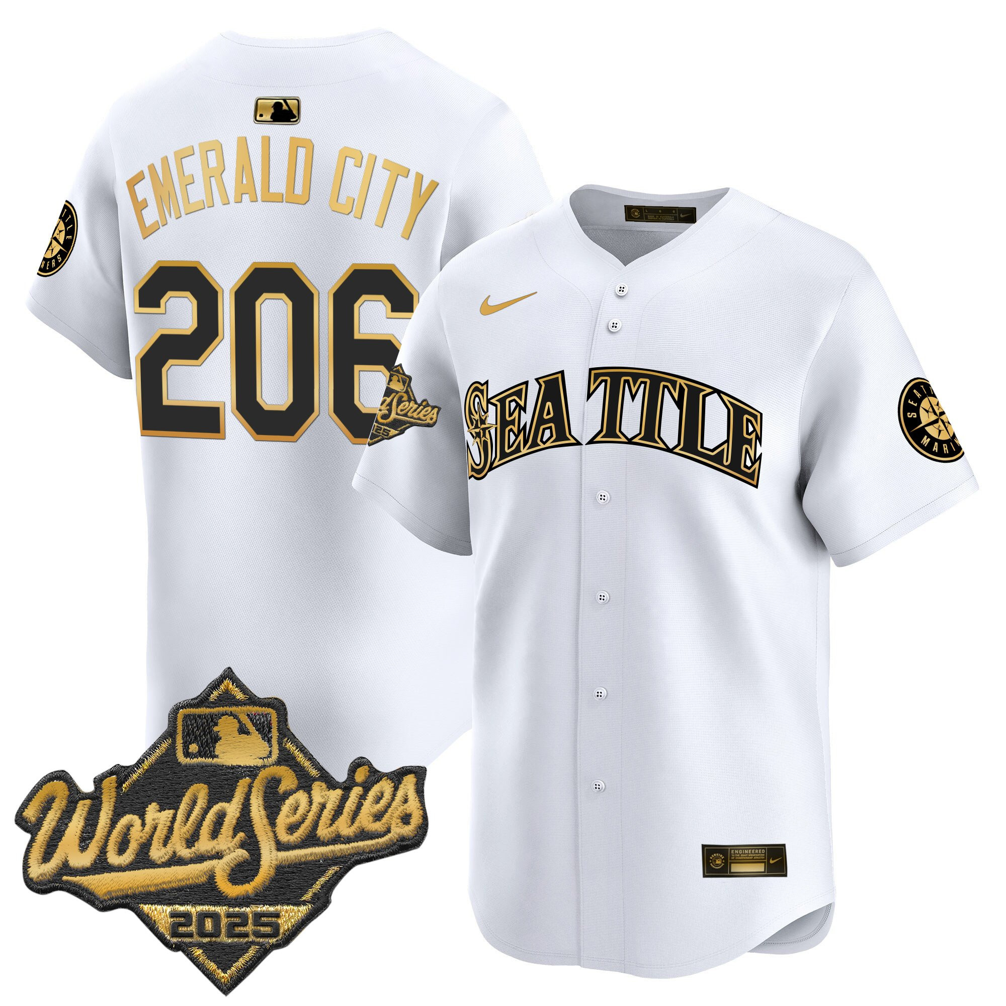 Men's Seattle Mariners 2025 World Series Vapor Premier Limited Jersey - All Stitched - Image 2