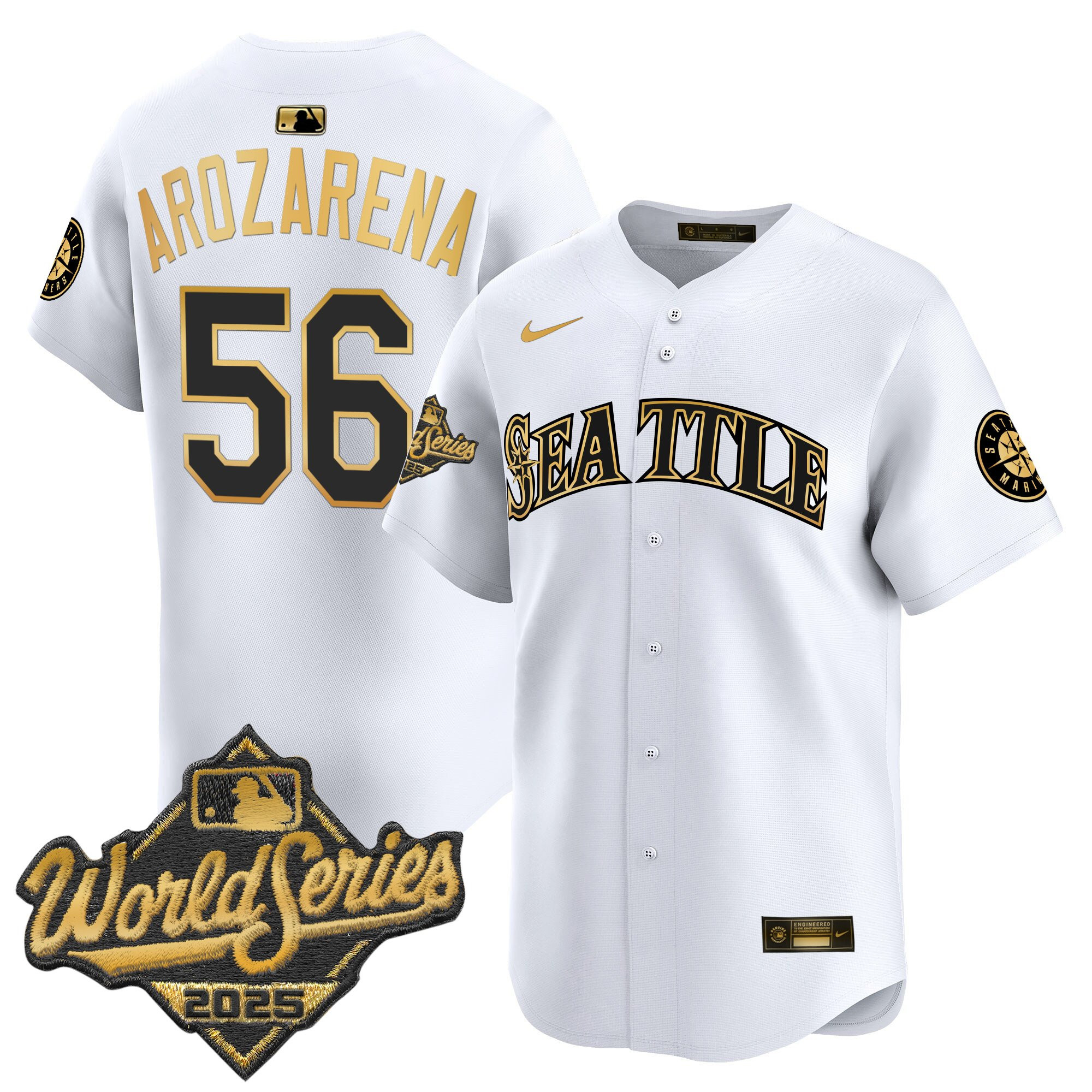 Men's Seattle Mariners 2025 World Series Vapor Premier Limited Jersey - All Stitched - Image 7