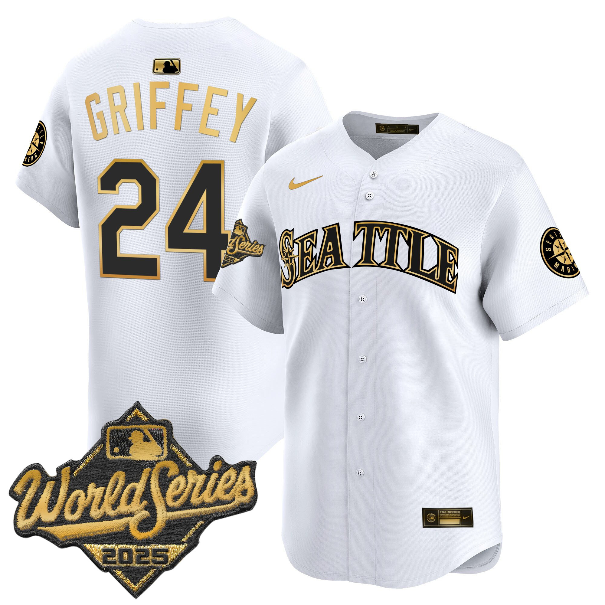Men's Seattle Mariners 2025 World Series Vapor Premier Limited Jersey - All Stitched - Image 6