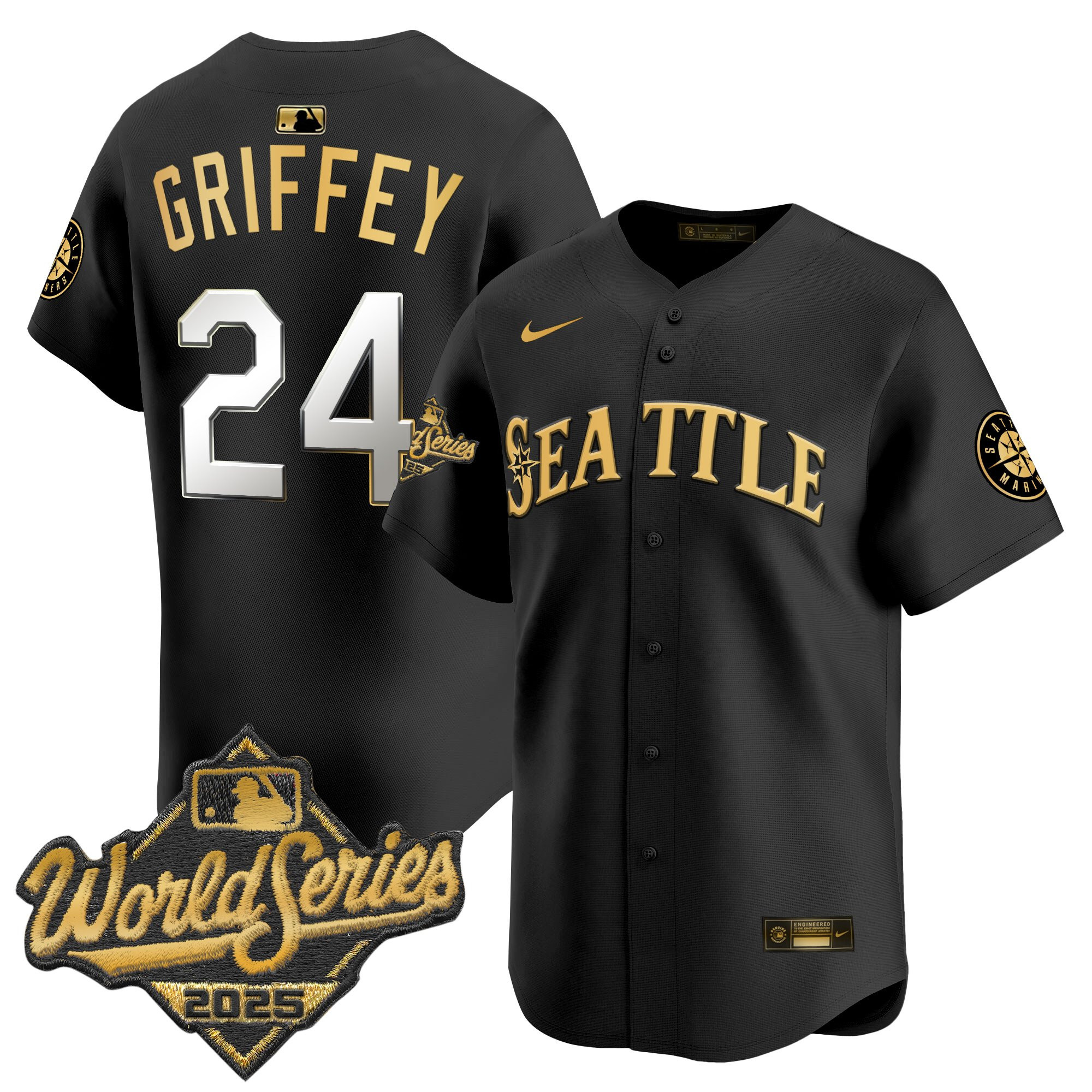 Men's Seattle Mariners 2025 World Series Vapor Premier Limited Jersey - All Stitched - Image 15