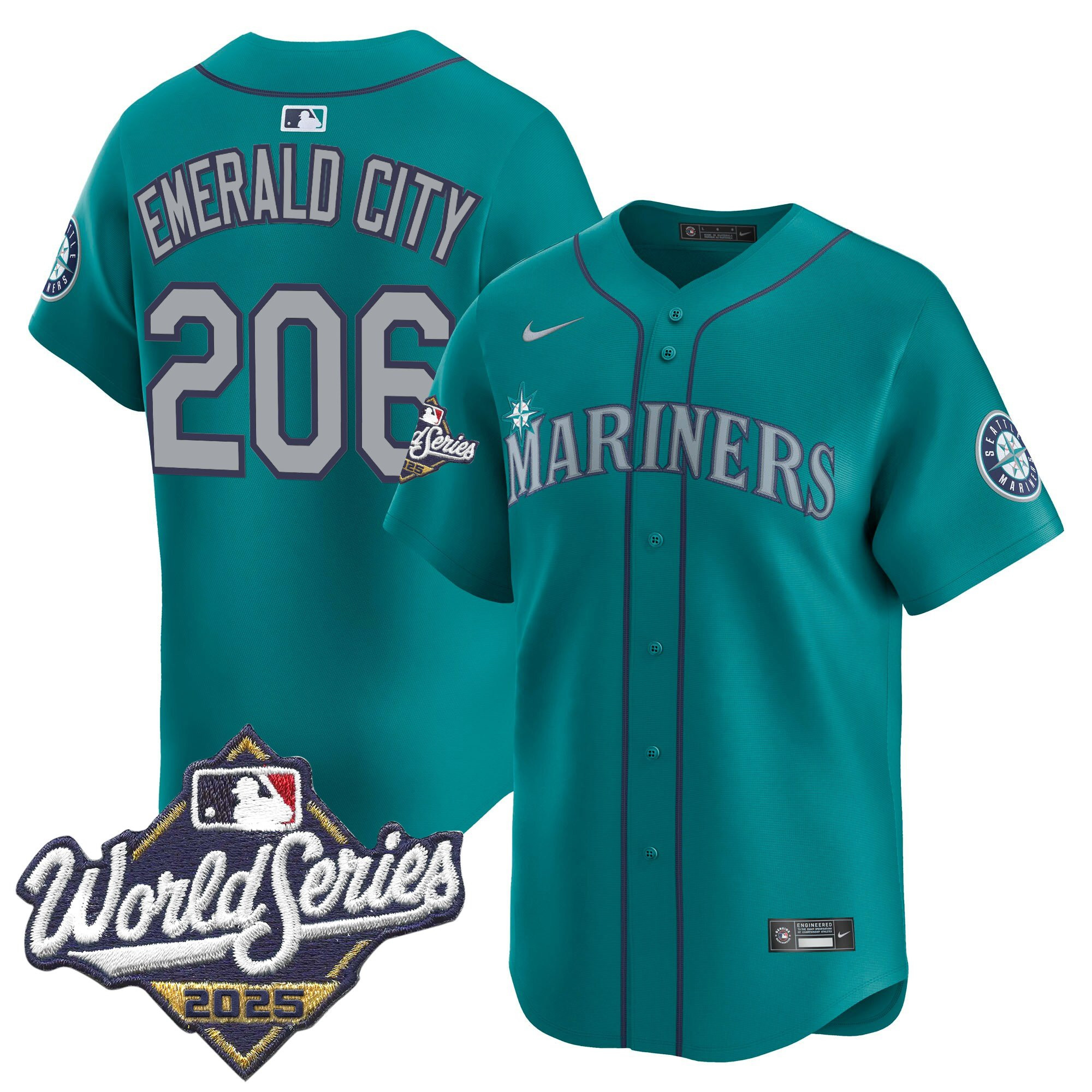 Men's Seattle Mariners 2025 World Series Vapor Premier Limited Jersey - All Stitched - Image 29