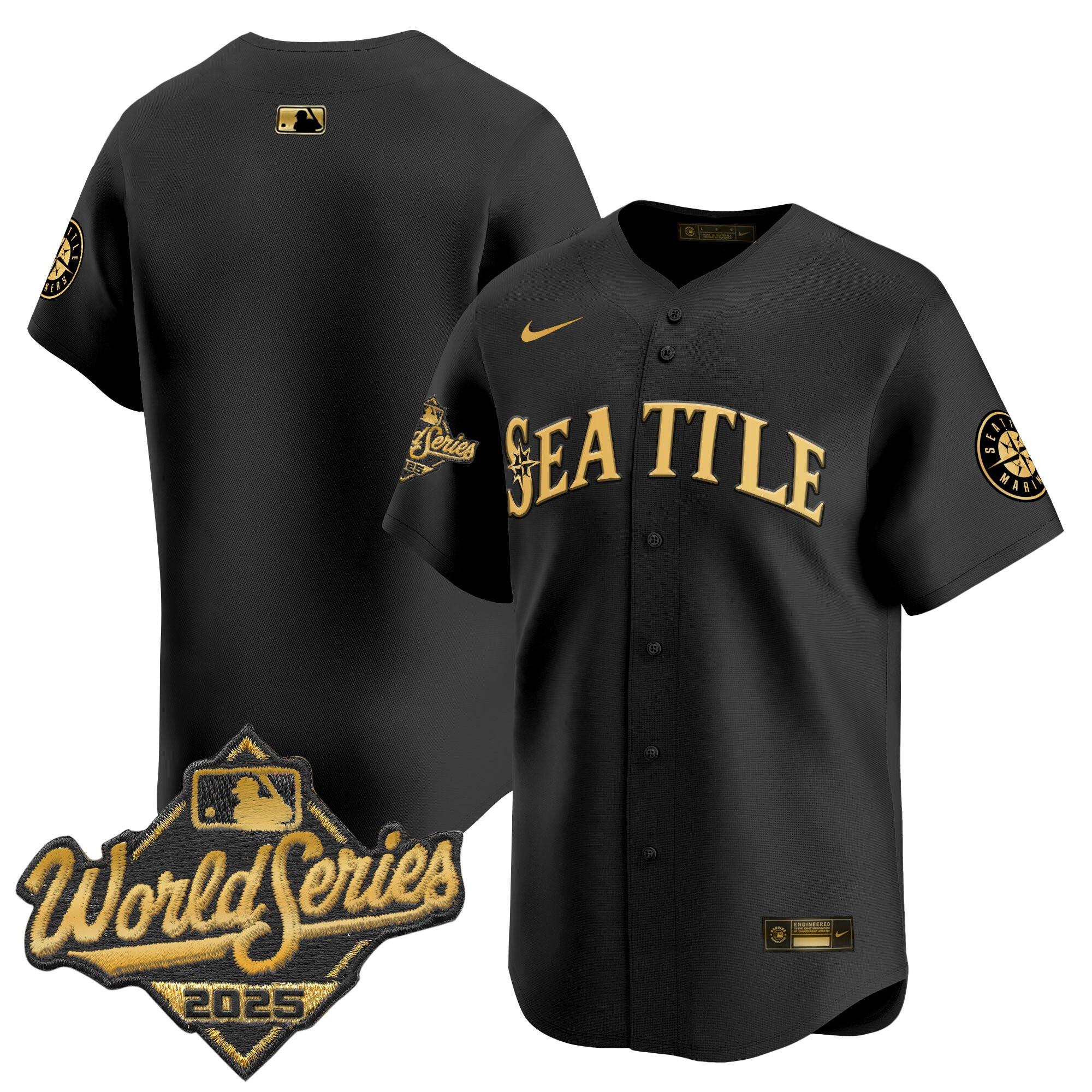 Men's Seattle Mariners 2025 World Series Vapor Premier Limited Jersey - All Stitched - Image 18