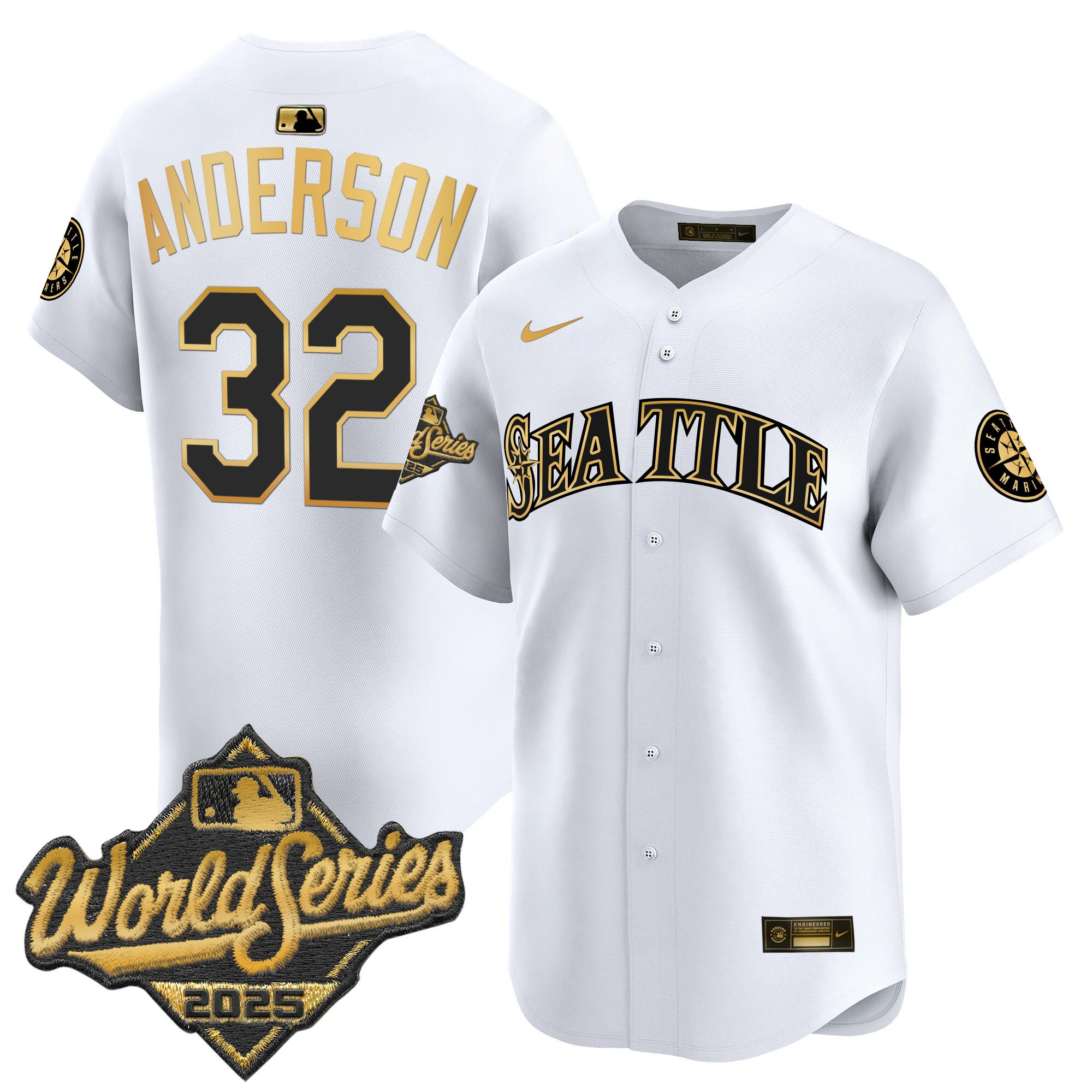 Men's Seattle Mariners 2025 World Series Vapor Premier Limited Jersey - All Stitched - Image 8