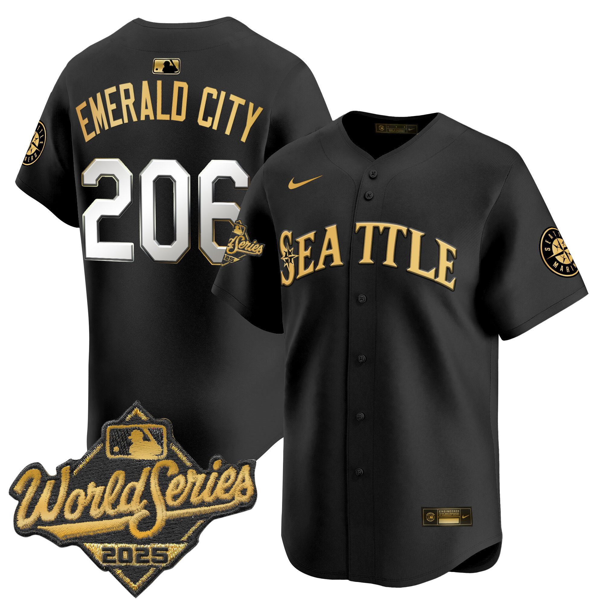Men's Seattle Mariners 2025 World Series Vapor Premier Limited Jersey - All Stitched - Image 11