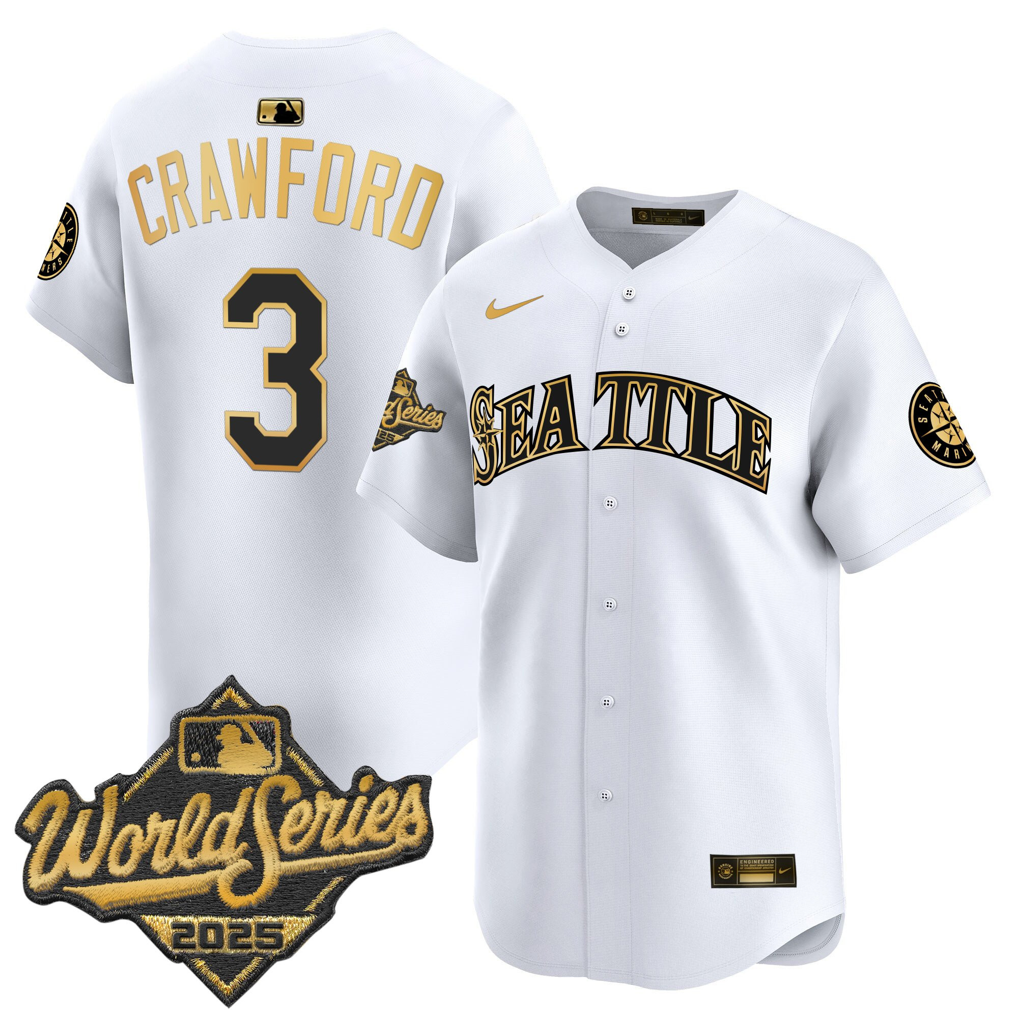 Men's Seattle Mariners 2025 World Series Vapor Premier Limited Jersey - All Stitched - Image 5