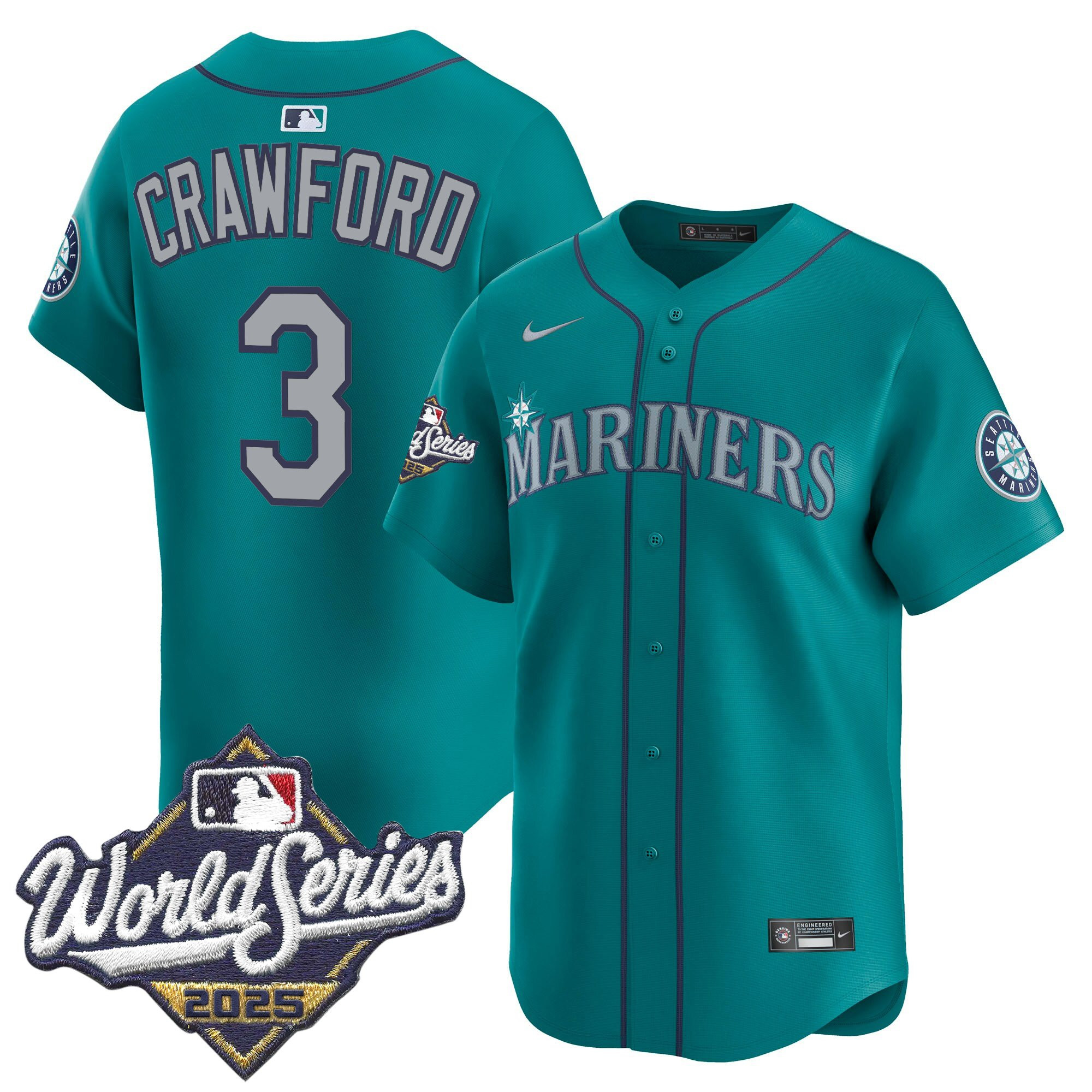 Men's Seattle Mariners 2025 World Series Vapor Premier Limited Jersey - All Stitched - Image 32