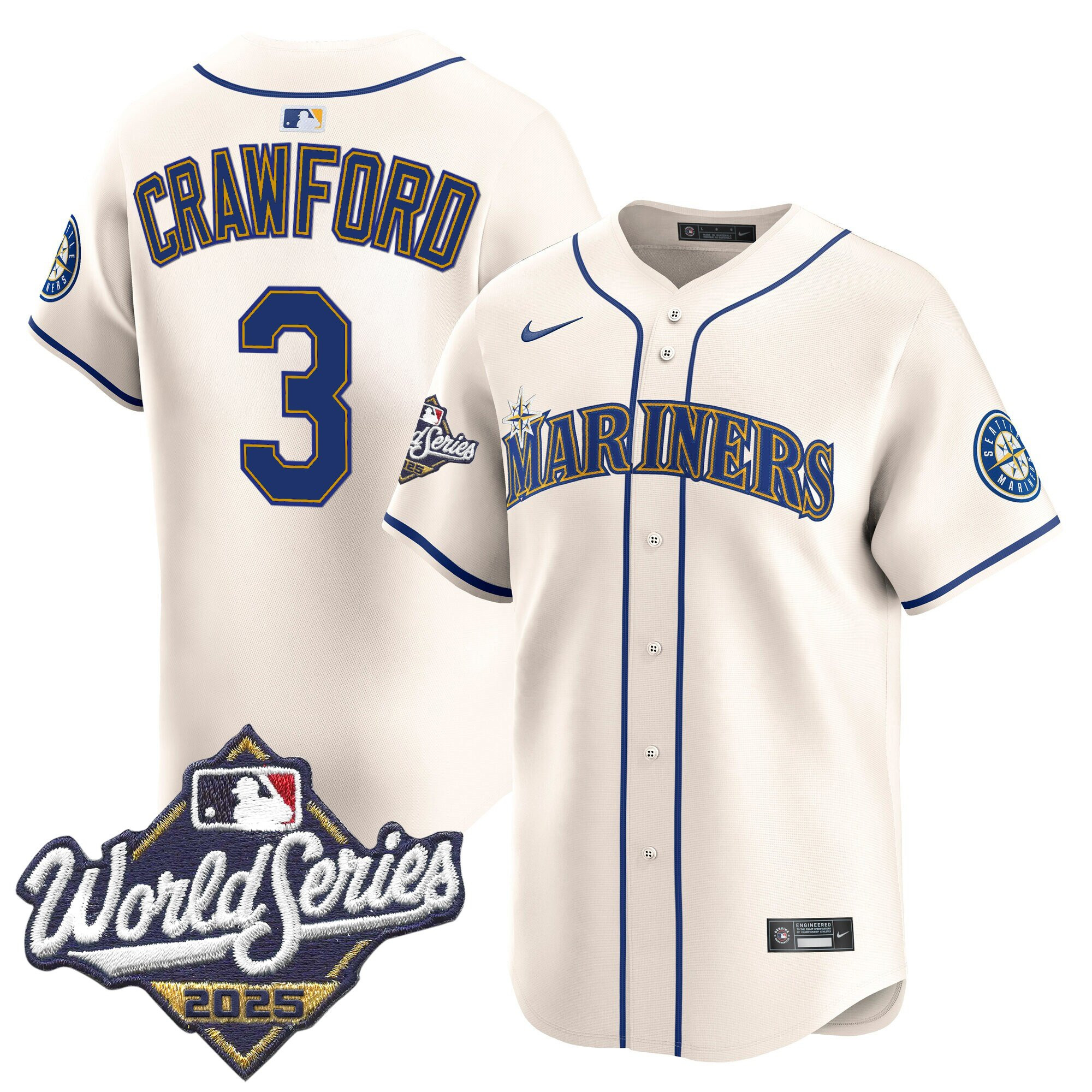 Men's Seattle Mariners 2025 World Series Vapor Premier Limited Jersey - All Stitched - Image 23