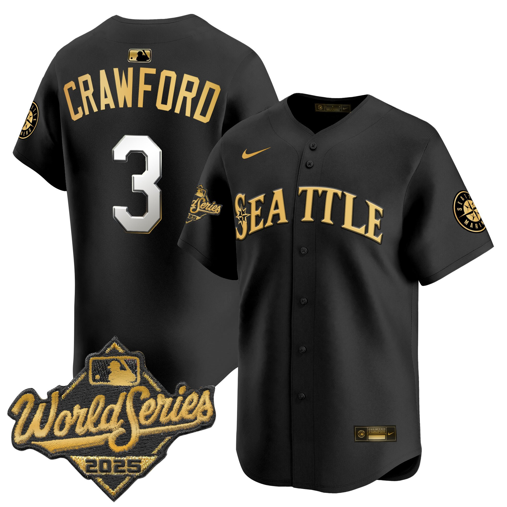 Men's Seattle Mariners 2025 World Series Vapor Premier Limited Jersey - All Stitched - Image 14